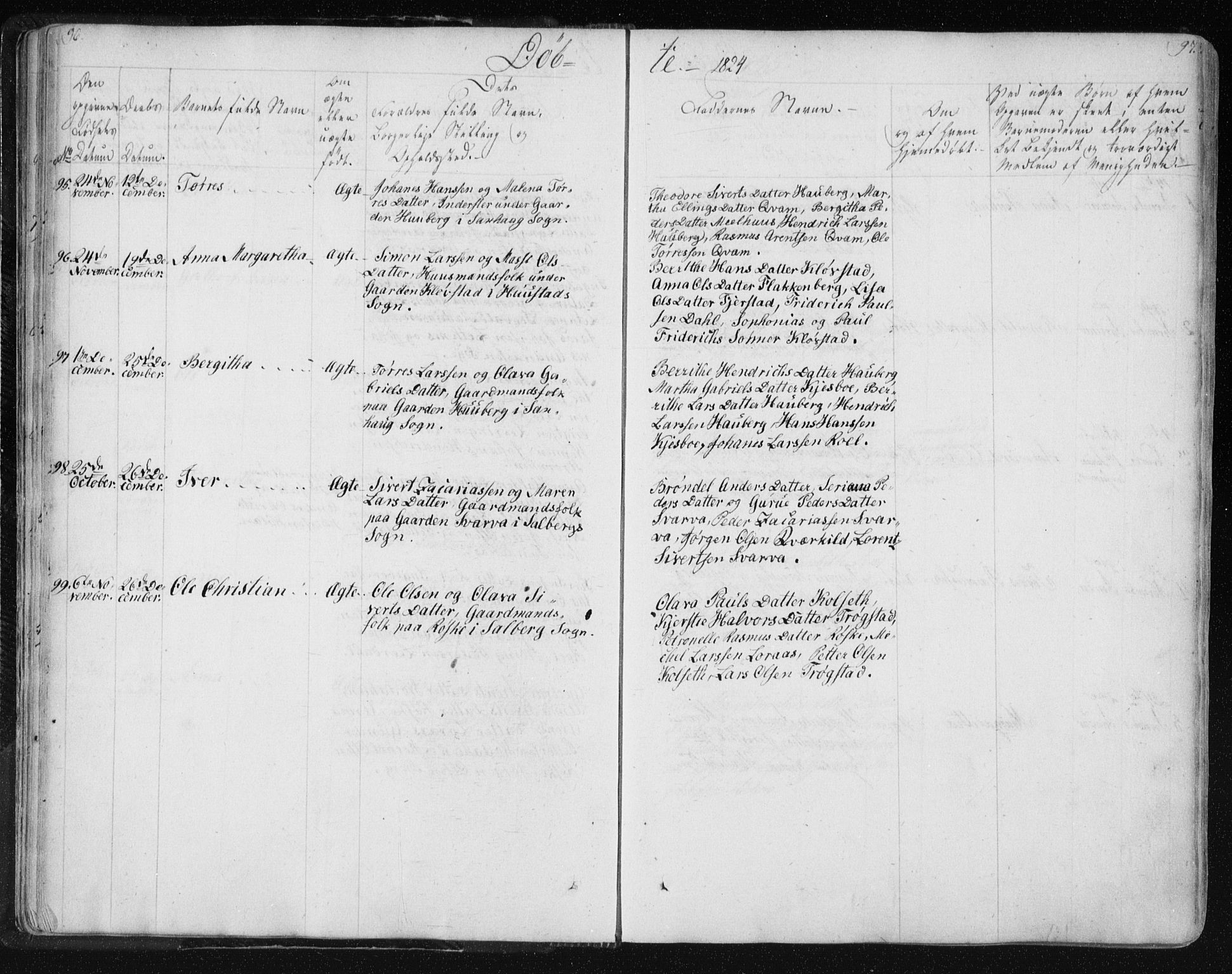 Ministerialprotokoller, klokkerbøker og fødselsregistre - Nord-Trøndelag, SAT/A-1458/730/L0276: Parish register (official) no. 730A05, 1822-1830, p. 96-97