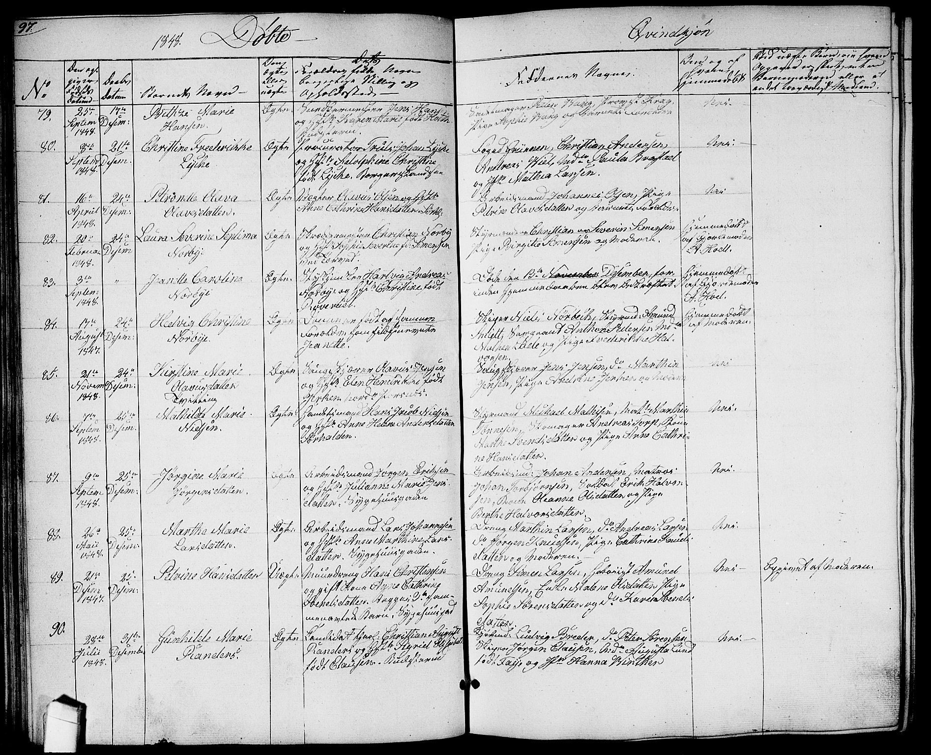 Halden prestekontor Kirkebøker, SAO/A-10909/G/Ga/L0004: Parish register (copy) no. 4, 1845-1854, p. 97