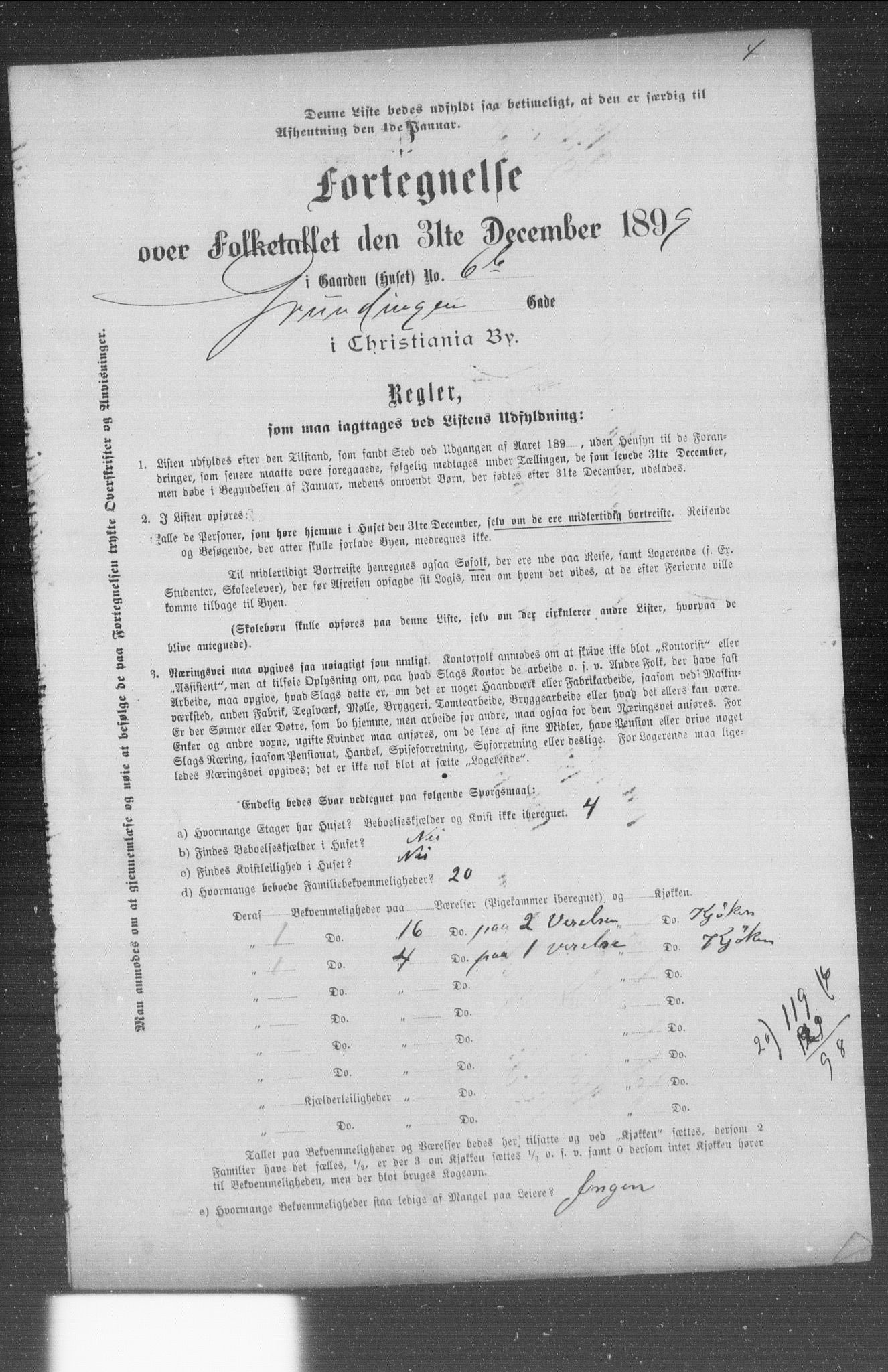 OBA, Municipal Census 1899 for Kristiania, 1899, p. 4089