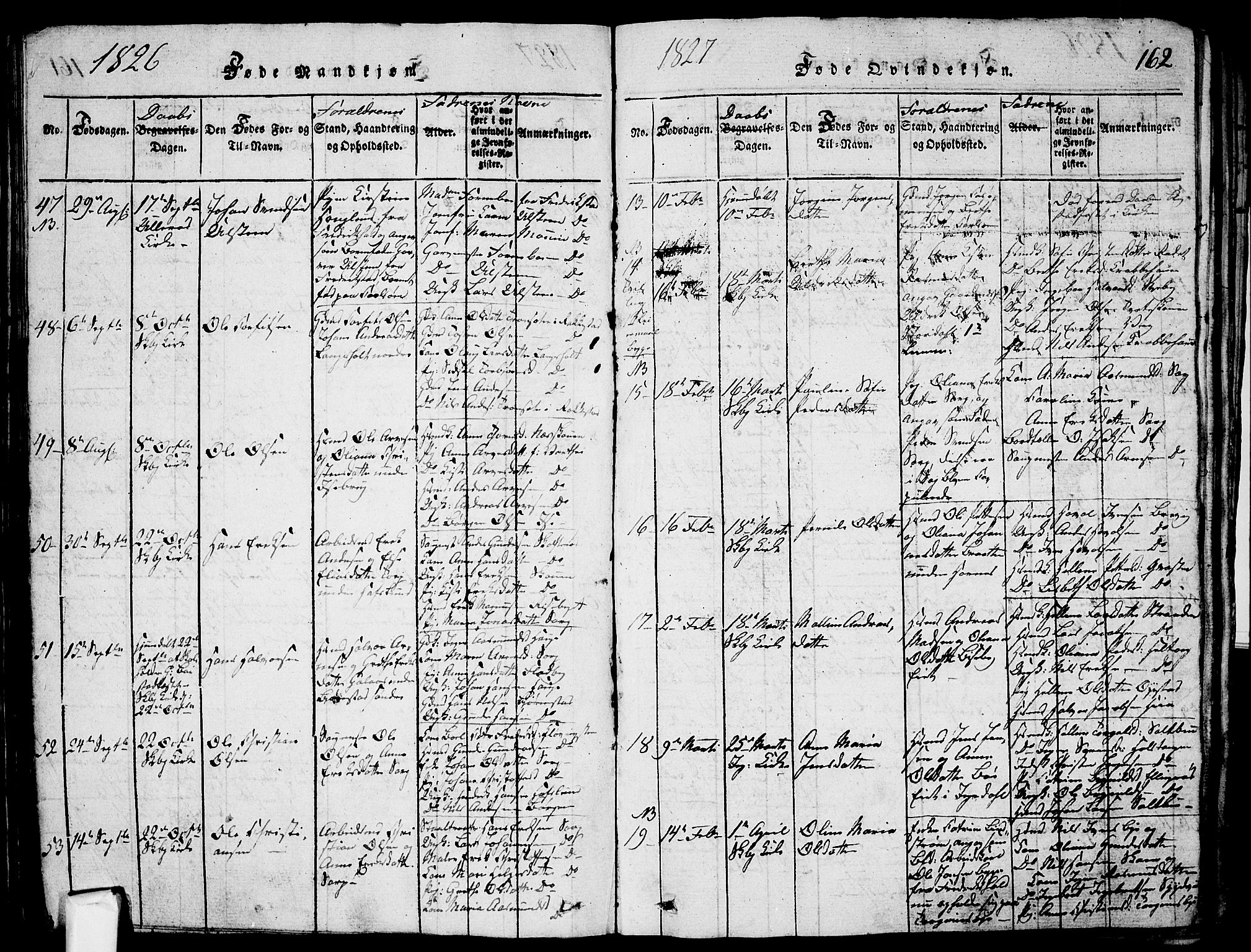 Skjeberg prestekontor Kirkebøker, AV/SAO-A-10923/G/Ga/L0001: Parish register (copy) no. I 1, 1815-1830, p. 162