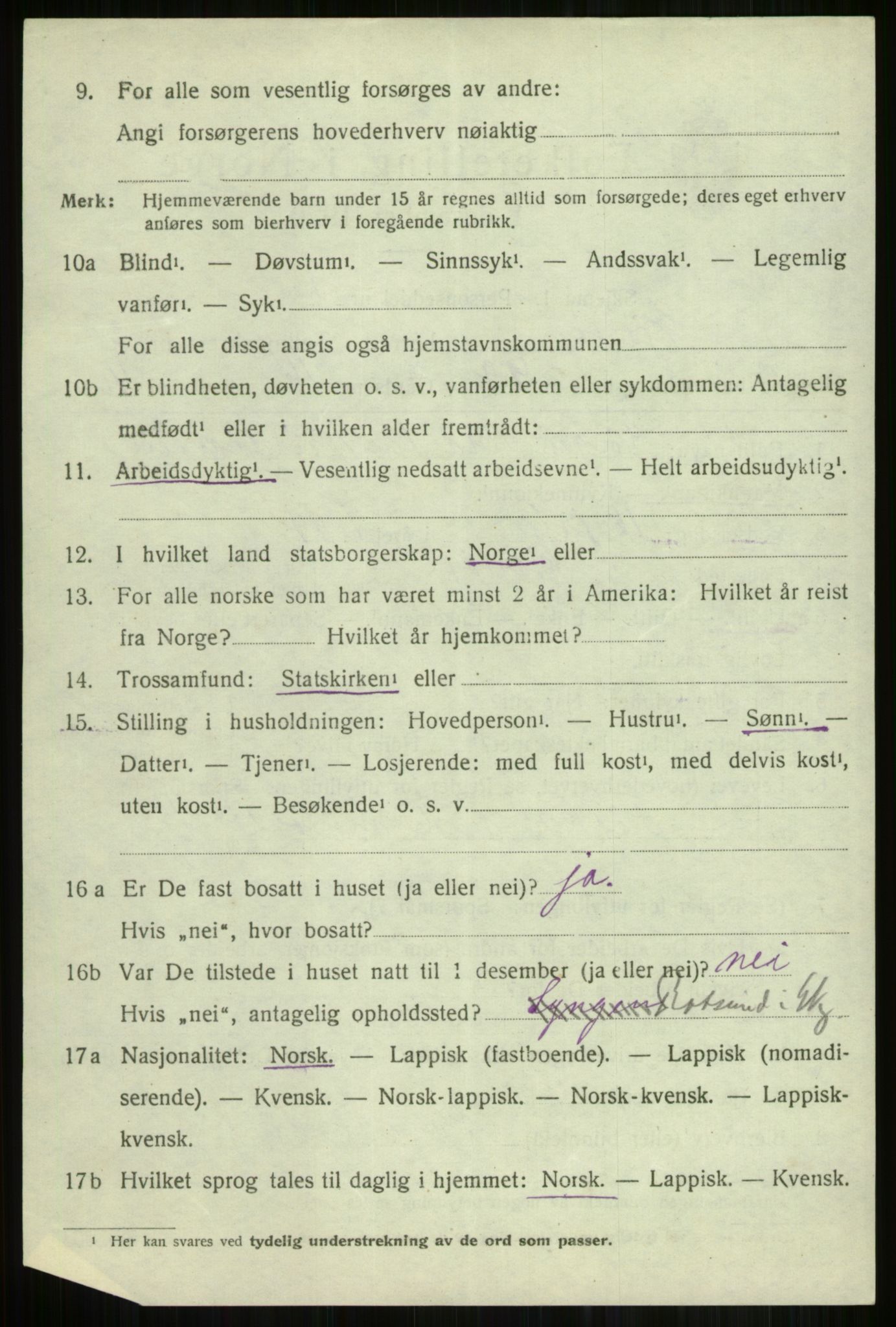 SATØ, 1920 census for Skjervøy, 1920, p. 2094