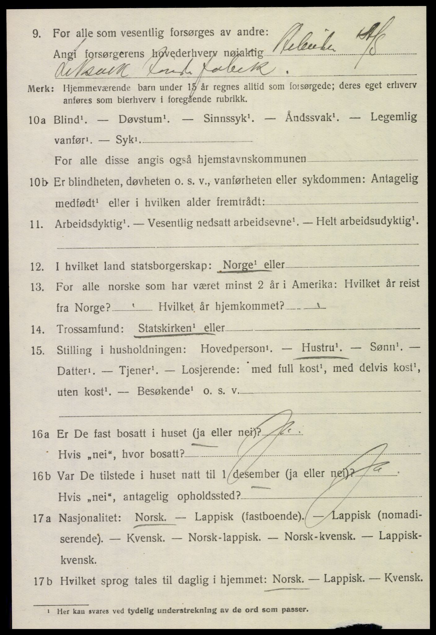 SAT, 1920 census for Leksvik, 1920, p. 2889