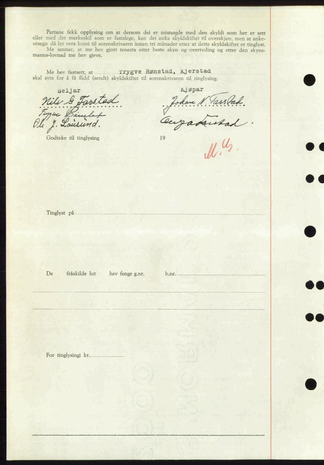 Nordre Sunnmøre sorenskriveri, AV/SAT-A-0006/1/2/2C/2Ca: Mortgage book no. A33, 1949-1950, Diary no: : 2996/1949