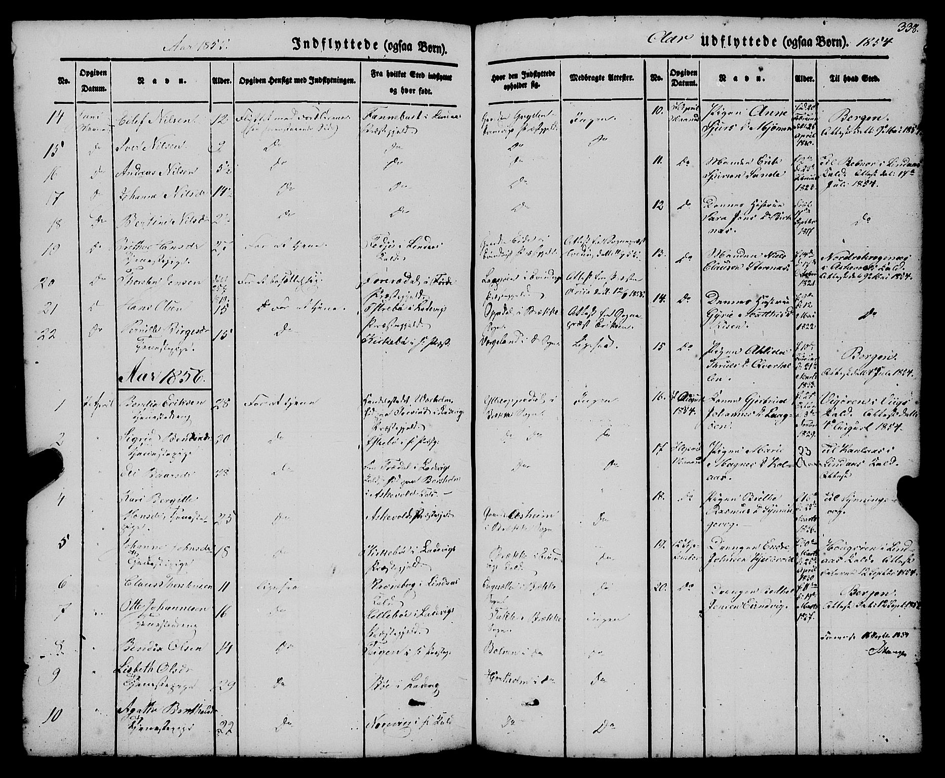 Gulen sokneprestembete, SAB/A-80201/H/Haa/Haaa/L0021: Parish register (official) no. A 21, 1848-1858, p. 338