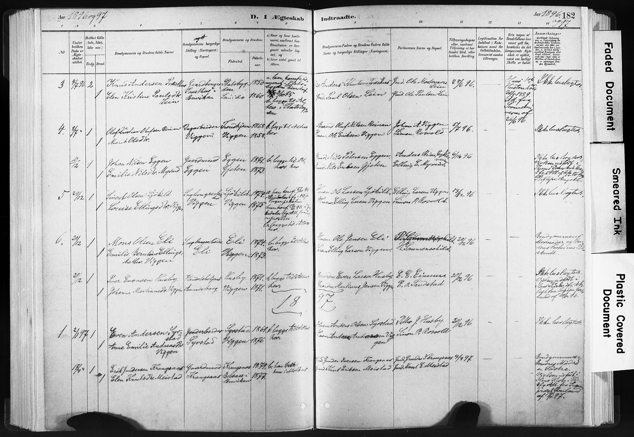 Ministerialprotokoller, klokkerbøker og fødselsregistre - Sør-Trøndelag, SAT/A-1456/665/L0773: Parish register (official) no. 665A08, 1879-1905, p. 182
