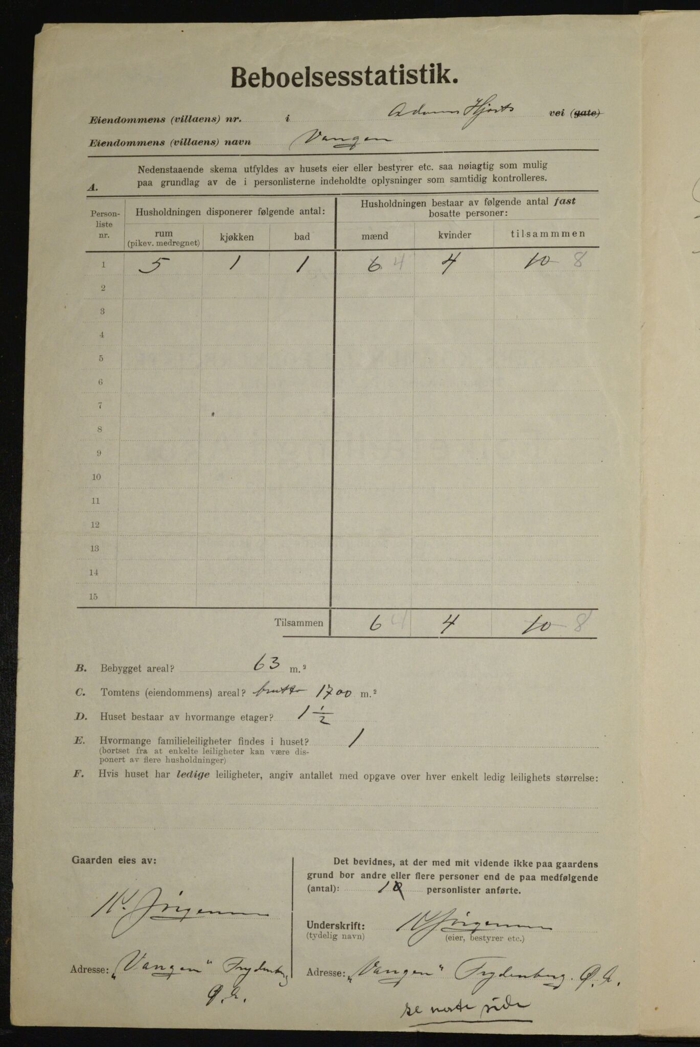 , Municipal Census 1923 for Aker, 1923, p. 22480