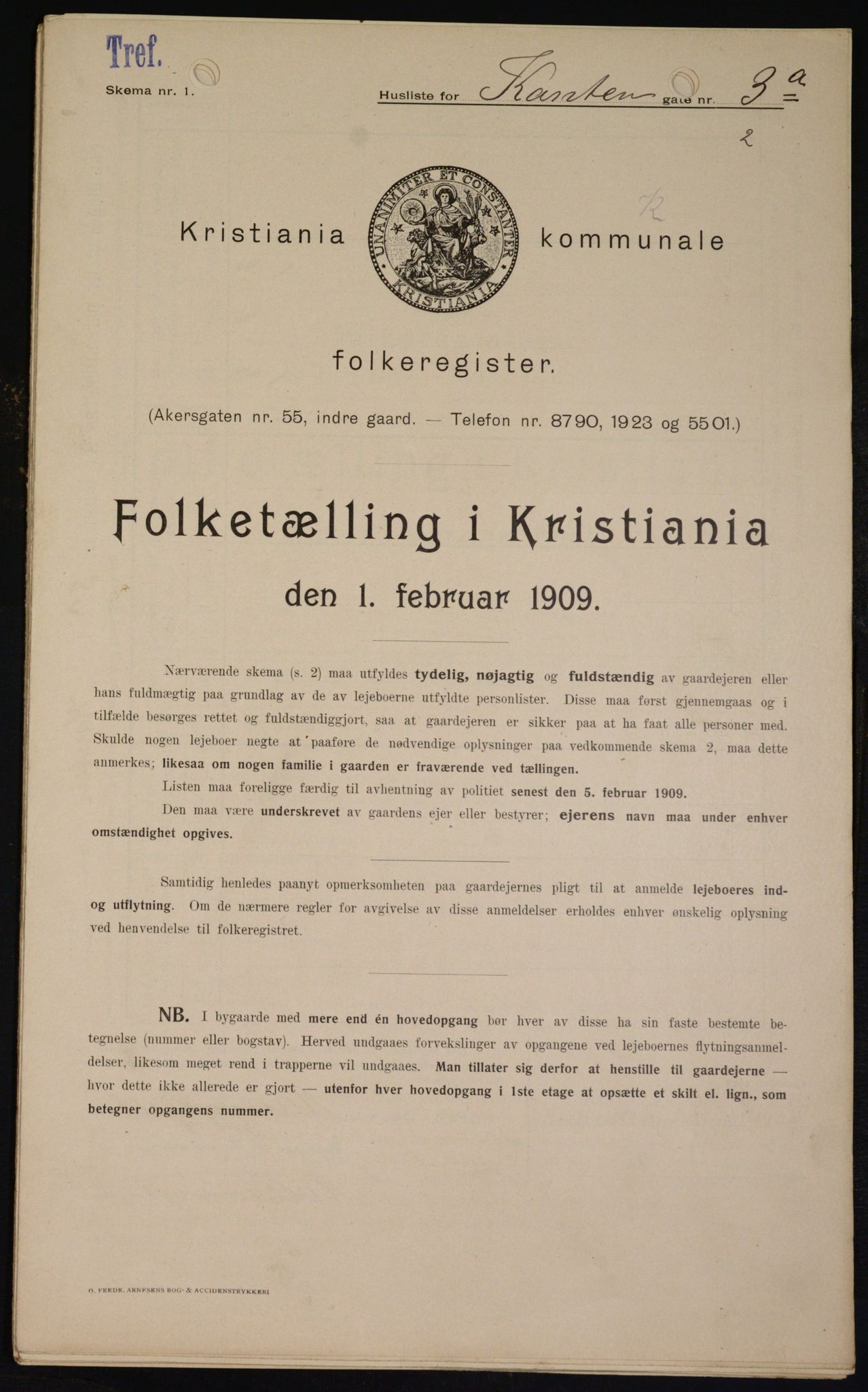 OBA, Municipal Census 1909 for Kristiania, 1909, p. 43974