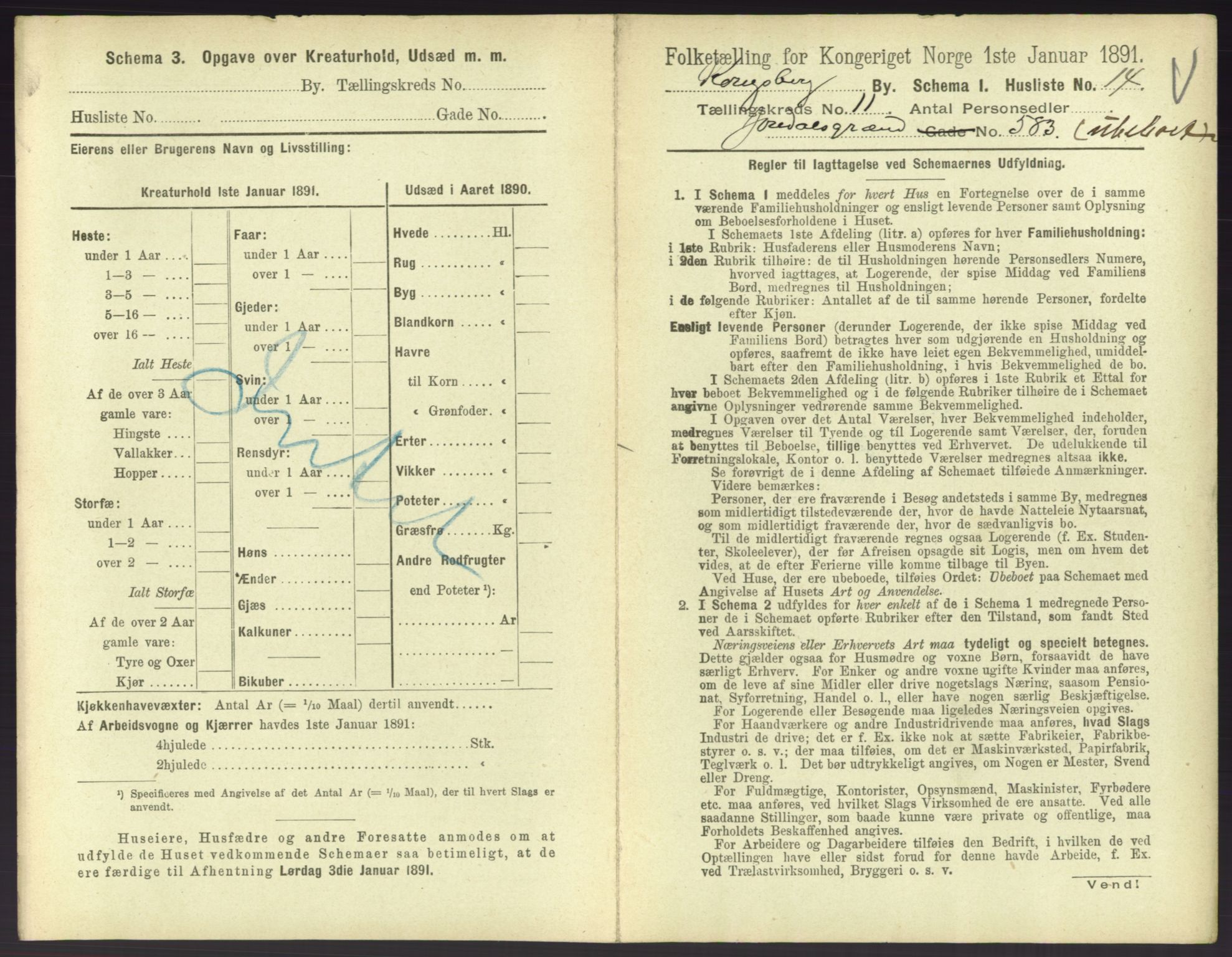 RA, 1891 census for 0604 Kongsberg, 1891, p. 1479