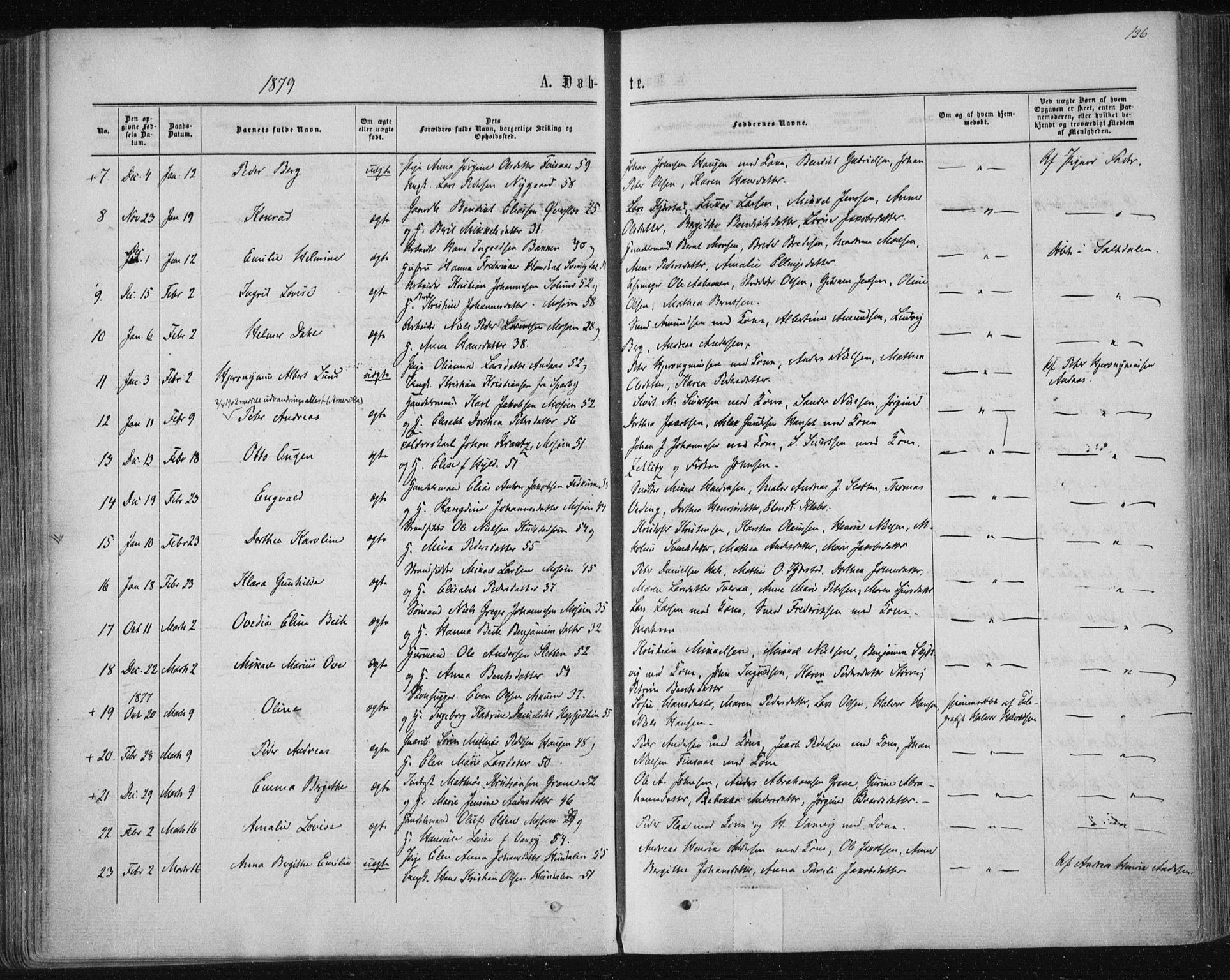 Ministerialprotokoller, klokkerbøker og fødselsregistre - Nordland, SAT/A-1459/820/L0294: Parish register (official) no. 820A15, 1866-1879, p. 136