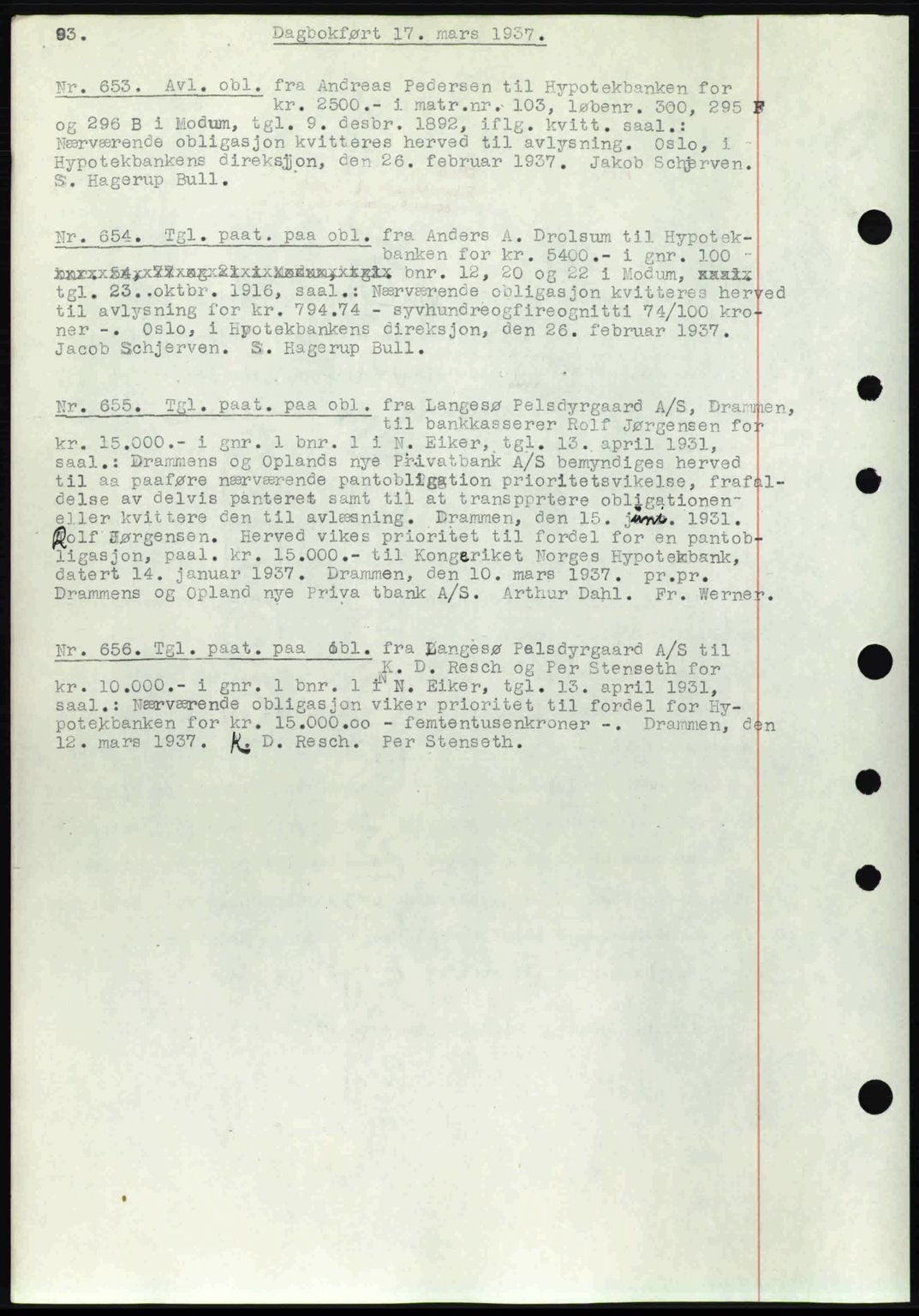 Eiker, Modum og Sigdal sorenskriveri, SAKO/A-123/G/Ga/Gab/L0035: Mortgage book no. A5, 1937-1937, Diary no: : 653/1937
