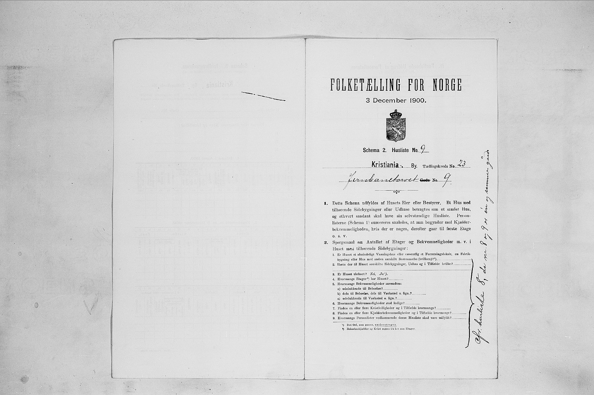 SAO, 1900 census for Kristiania, 1900, p. 43847
