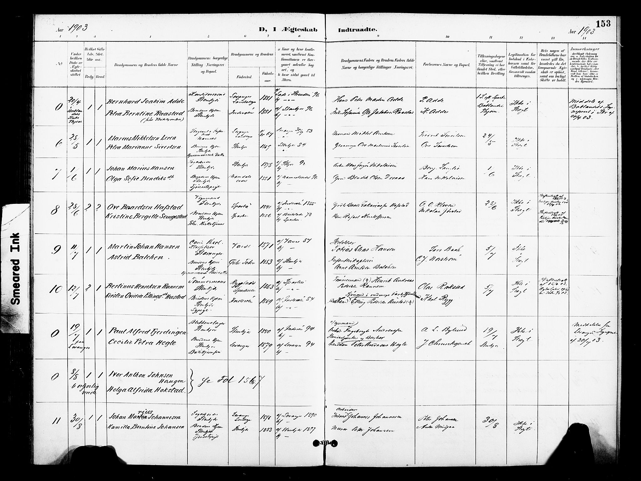 Ministerialprotokoller, klokkerbøker og fødselsregistre - Nord-Trøndelag, SAT/A-1458/739/L0372: Parish register (official) no. 739A04, 1895-1903, p. 153