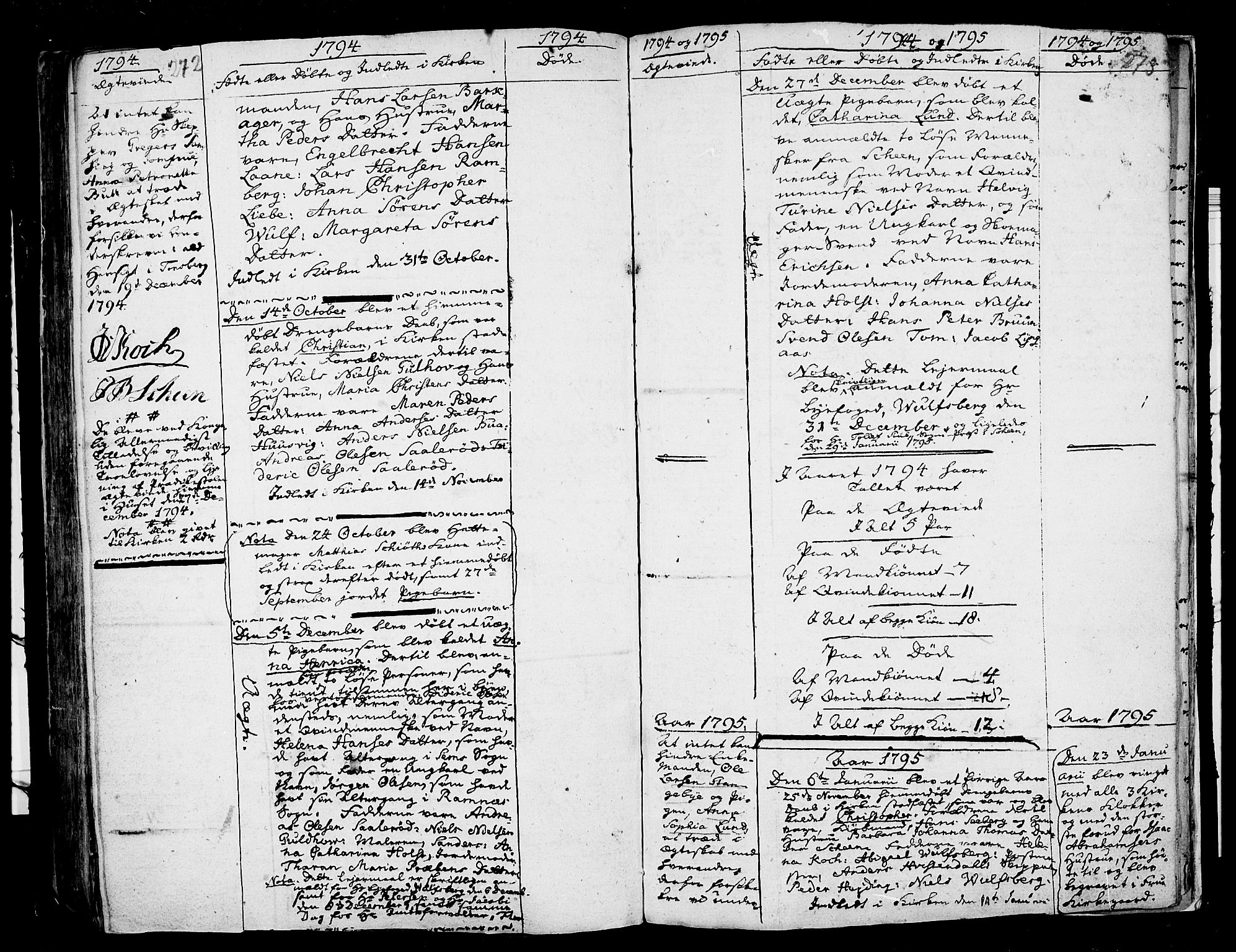 Tønsberg kirkebøker, AV/SAKO-A-330/F/Fb/L0001: Parish register (official) no. II 1, 1690-1796, p. 272-273