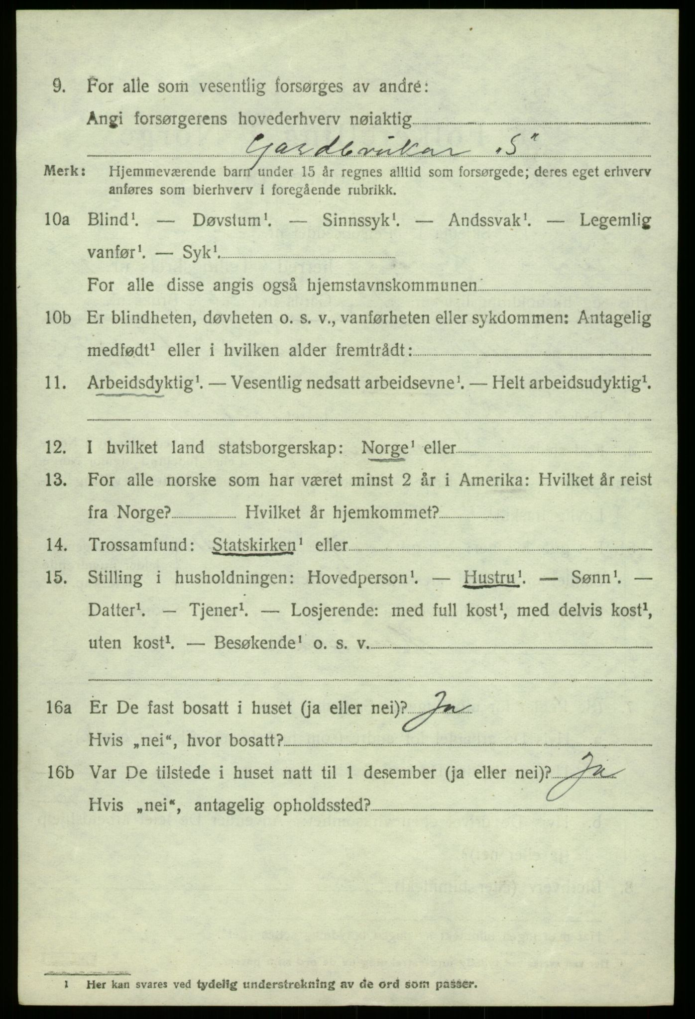 SAB, 1920 census for Kvam, 1920, p. 7028