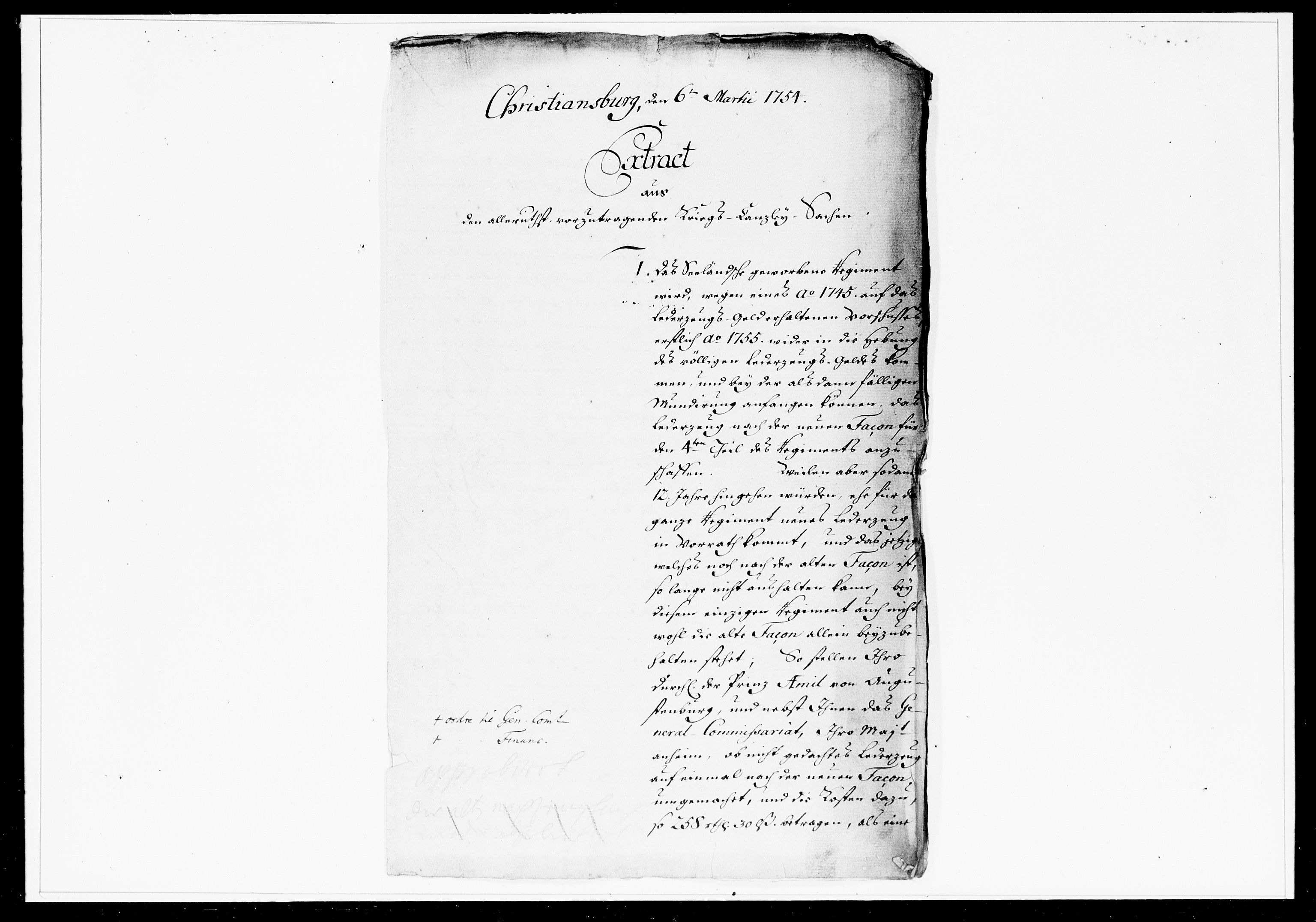 Krigskollegiet, Krigskancelliet, DRA/A-0006/-/1248-1258: Refererede sager, 1754, p. 73