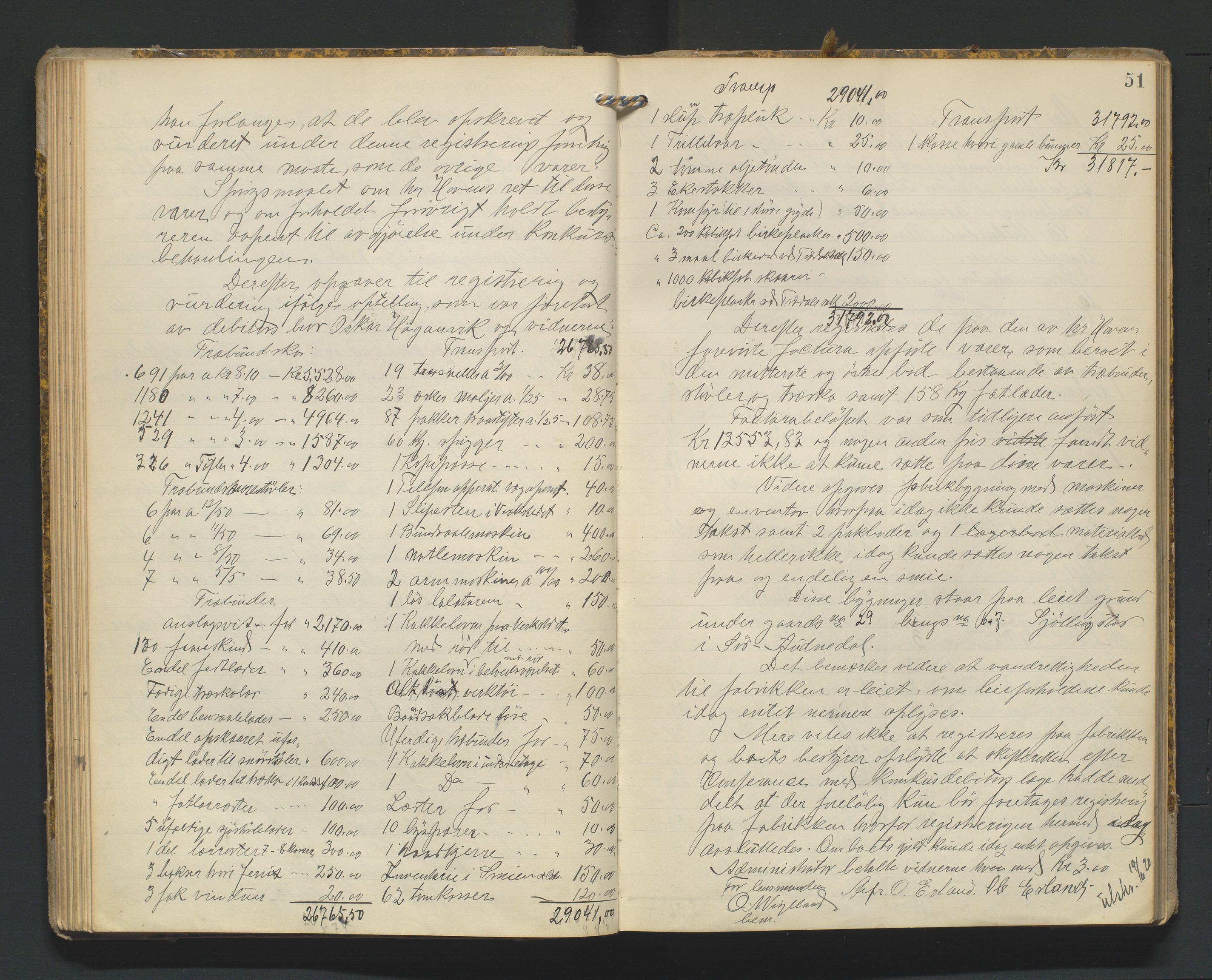 Mandal sorenskriveri, AV/SAK-1221-0005/001/H/Hc/L0065: Skifteregistreringsprotokoll nr 21 Sør-Audnedal, 1915-1931, p. 51