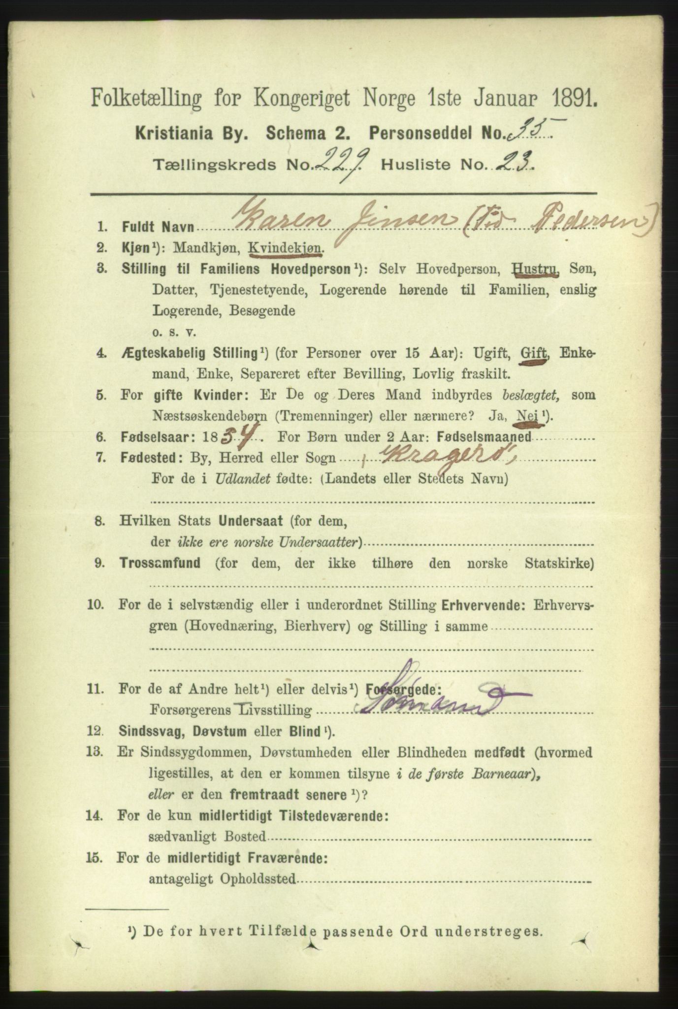 RA, 1891 census for 0301 Kristiania, 1891, p. 141030