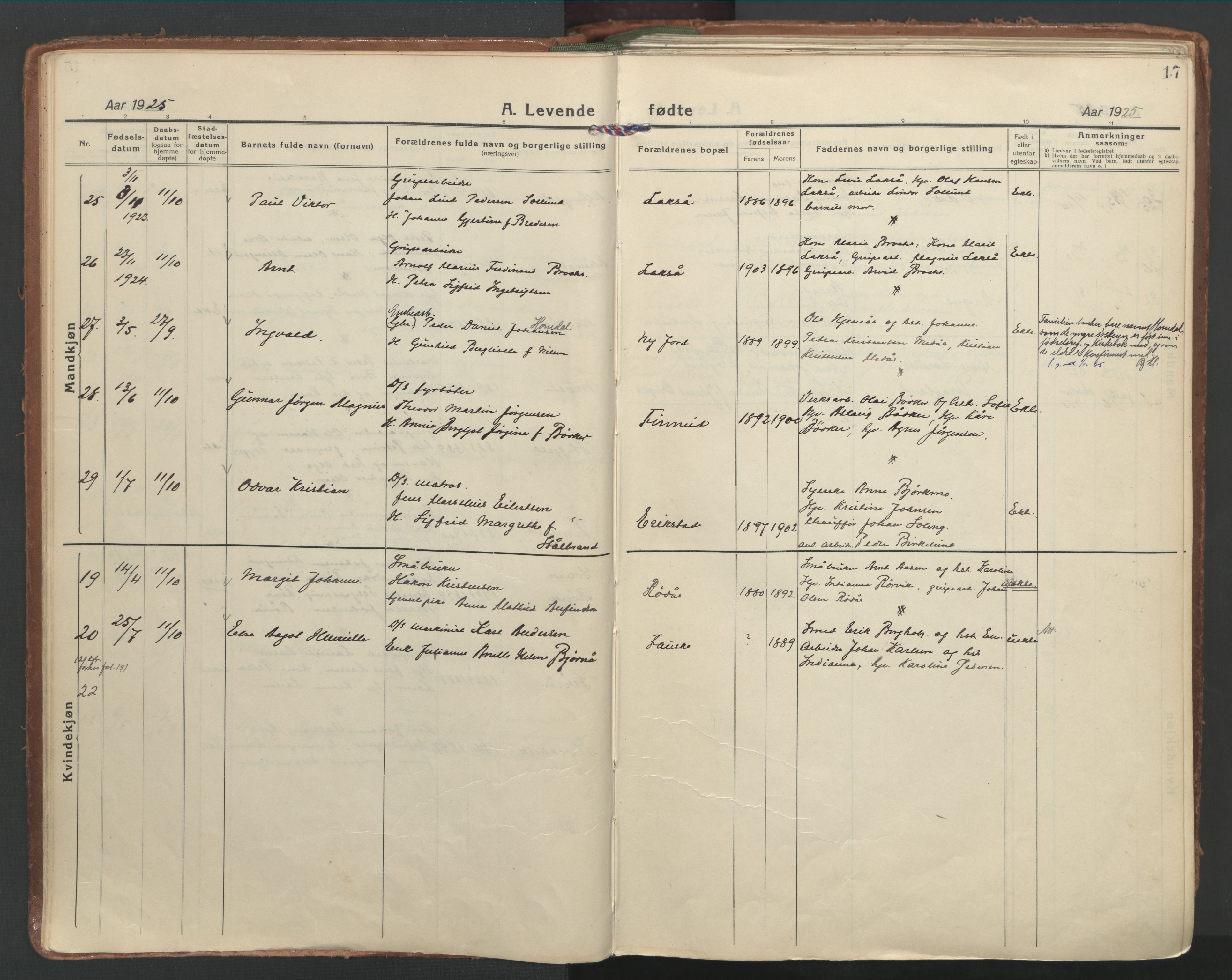 Ministerialprotokoller, klokkerbøker og fødselsregistre - Nordland, AV/SAT-A-1459/849/L0699: Parish register (official) no. 849A10, 1924-1937, p. 17