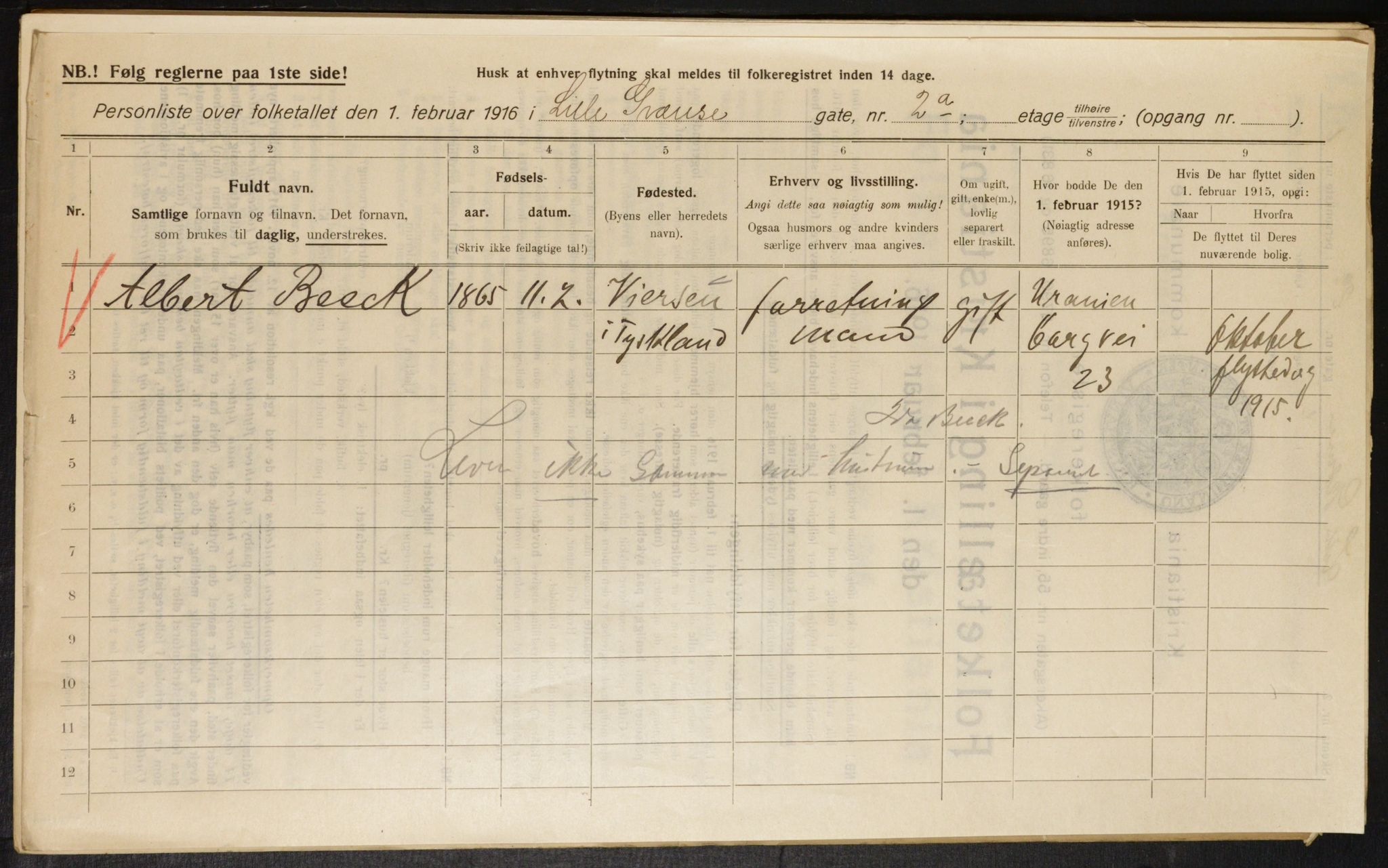 OBA, Municipal Census 1916 for Kristiania, 1916, p. 58844