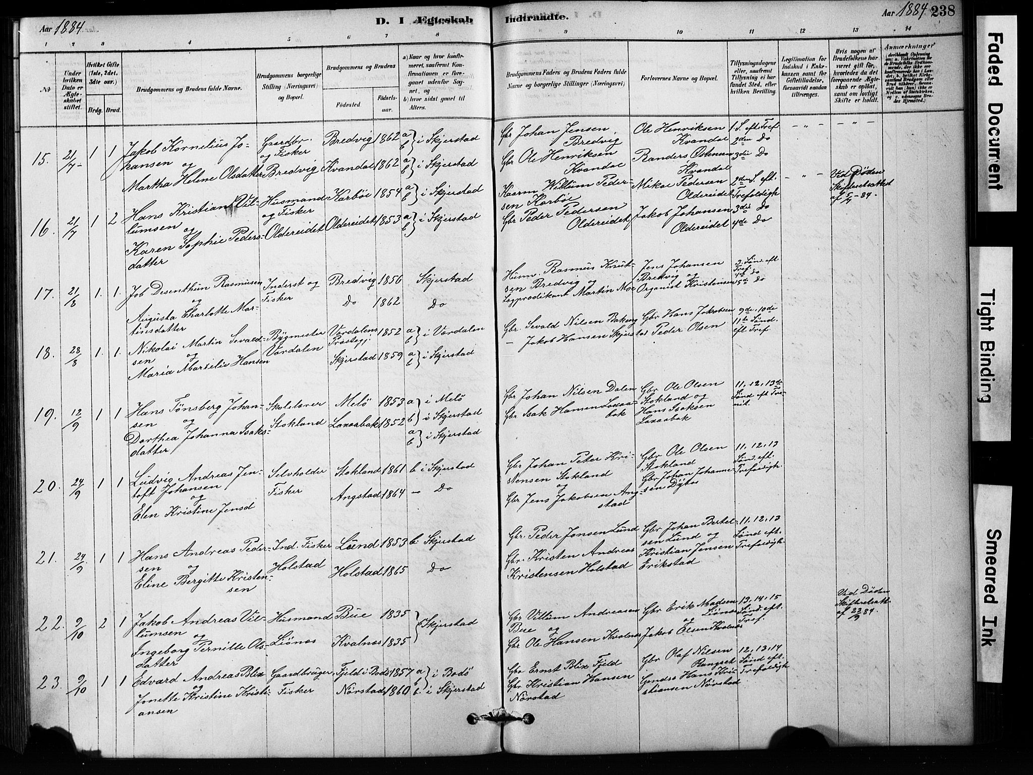 Ministerialprotokoller, klokkerbøker og fødselsregistre - Nordland, SAT/A-1459/852/L0754: Parish register (copy) no. 852C05, 1878-1894, p. 238