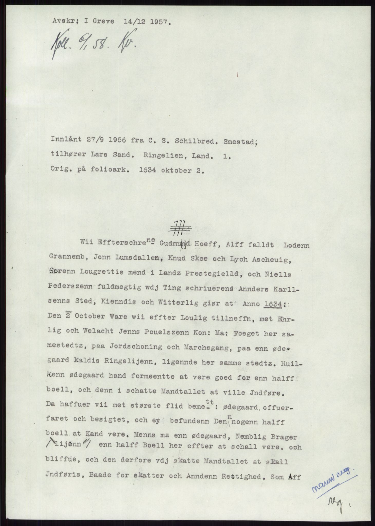 Samlinger til kildeutgivelse, Diplomavskriftsamlingen, RA/EA-4053/H/Ha, p. 3335