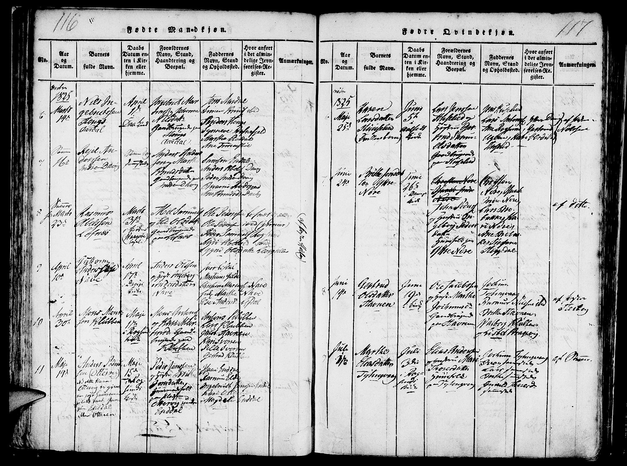Davik sokneprestembete, SAB/A-79701/H/Haa/Haaa/L0003: Parish register (official) no. A 3, 1816-1830, p. 116-117