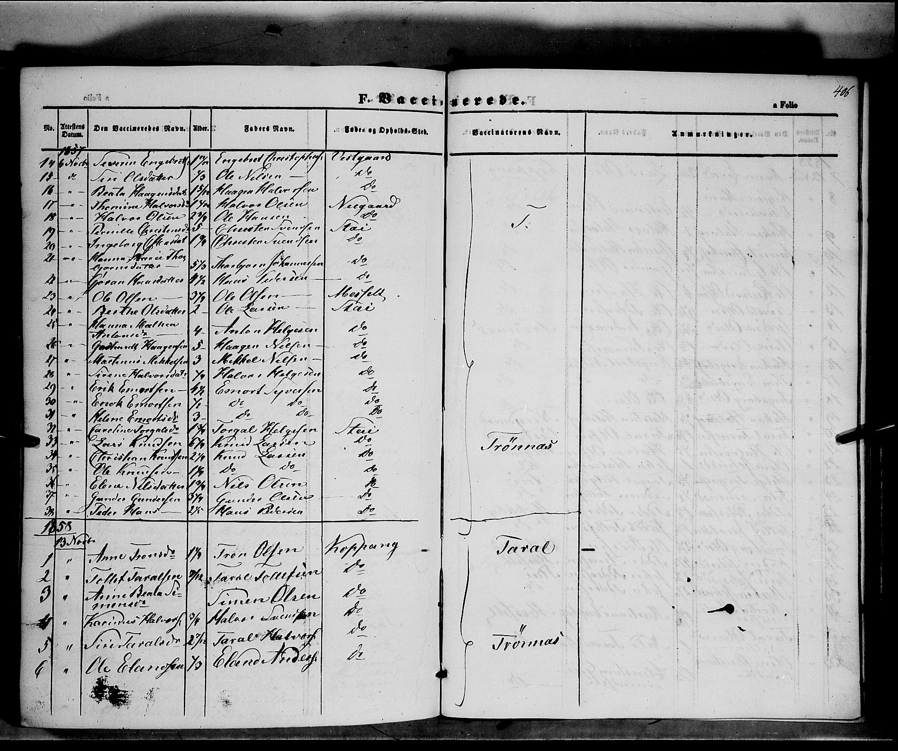 Åmot prestekontor, Hedmark, SAH/PREST-056/H/Ha/Haa/L0006: Parish register (official) no. 6, 1842-1861, p. 406