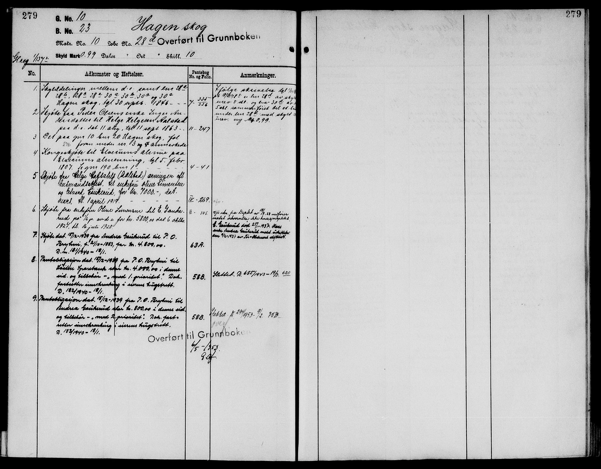 Sør-Østerdal sorenskriveri, AV/SAH-TING-018/H/Ha/Haa/L0019: Mortgage register no. 1, 1922-1954, p. 279