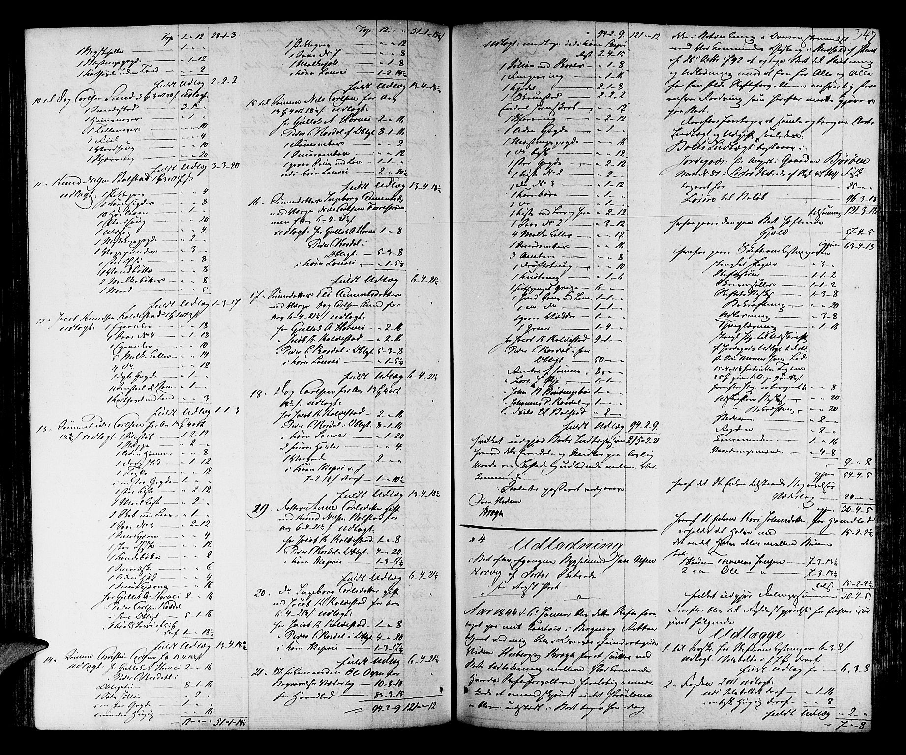 Nordhordland sorenskrivar, SAB/A-2901/1/H/Hd/Hda/L0001a: Skifteutlodningsprotokollar, 1841-1845, p. 346b-347a