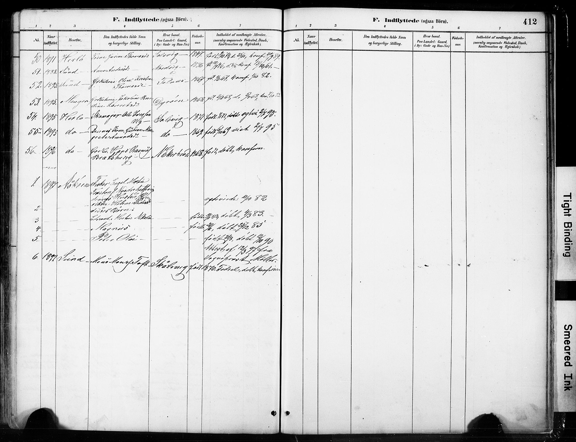 Fjell sokneprestembete, SAB/A-75301/H/Hab: Parish register (copy) no. A 4, 1880-1899, p. 412