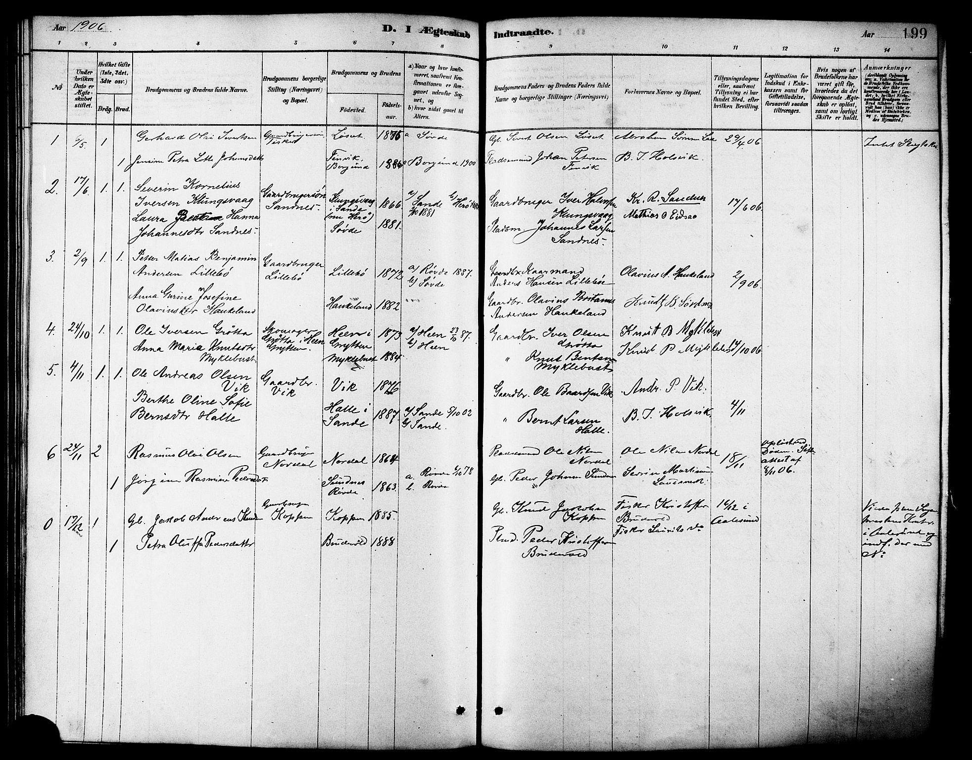 Ministerialprotokoller, klokkerbøker og fødselsregistre - Møre og Romsdal, AV/SAT-A-1454/502/L0027: Parish register (copy) no. 502C01, 1878-1908, p. 199