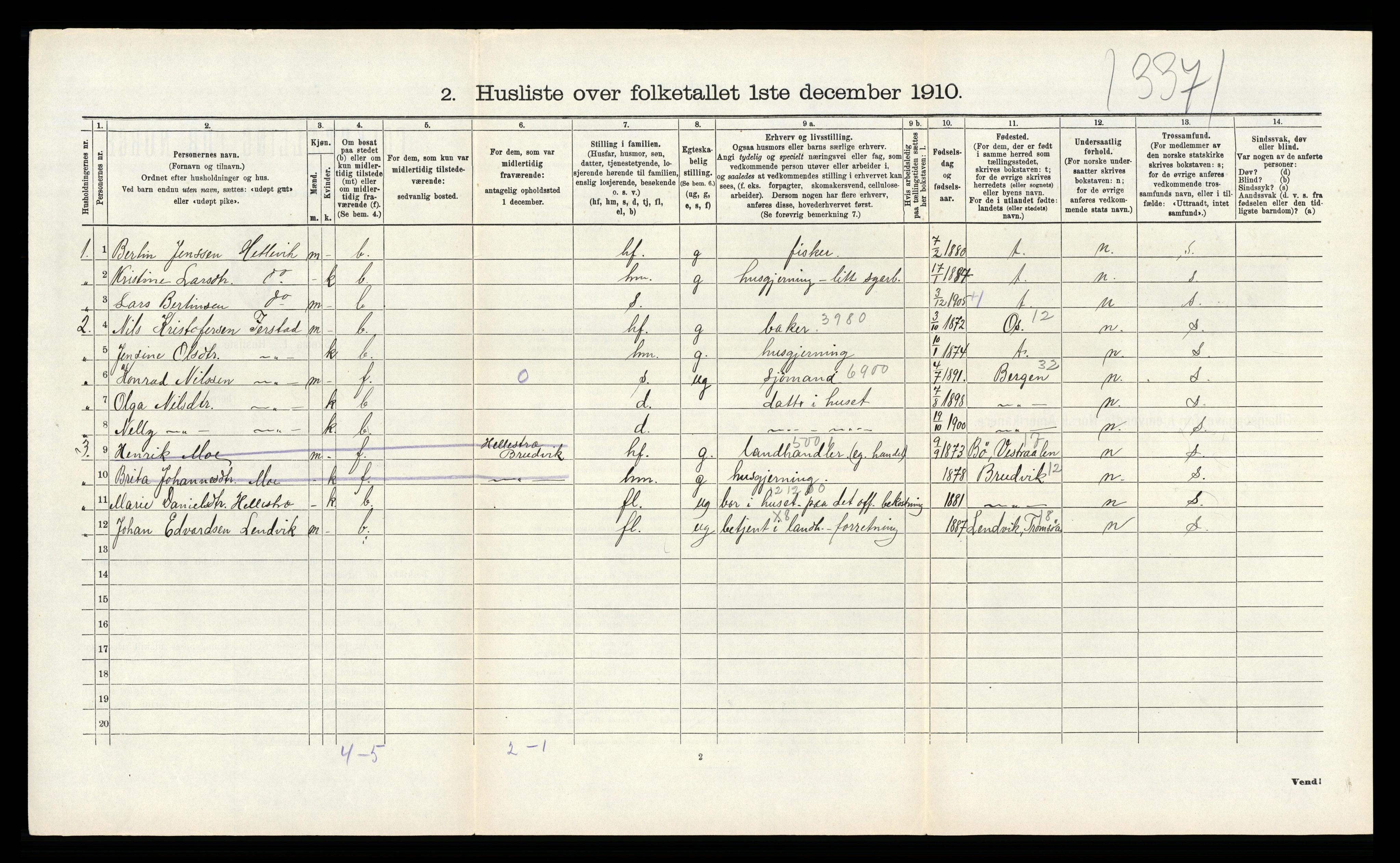 RA, 1910 census for Askøy, 1910, p. 903