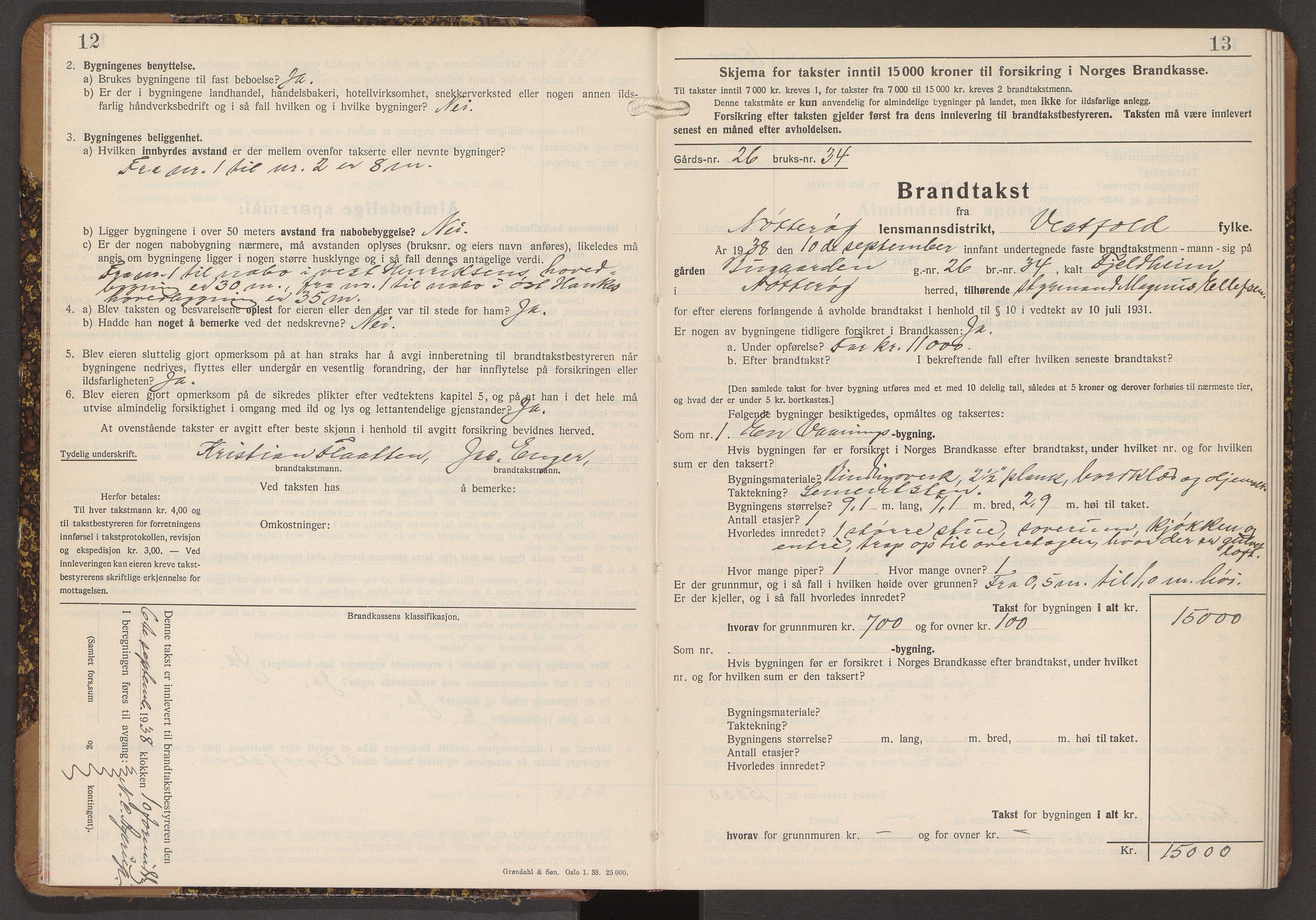 Nøtterøy lensmannskontor, SAKO/A-540/Y/Yg/Ygb/L0011: Skjematakstprotokoll, 1938-1949, p. 12-13