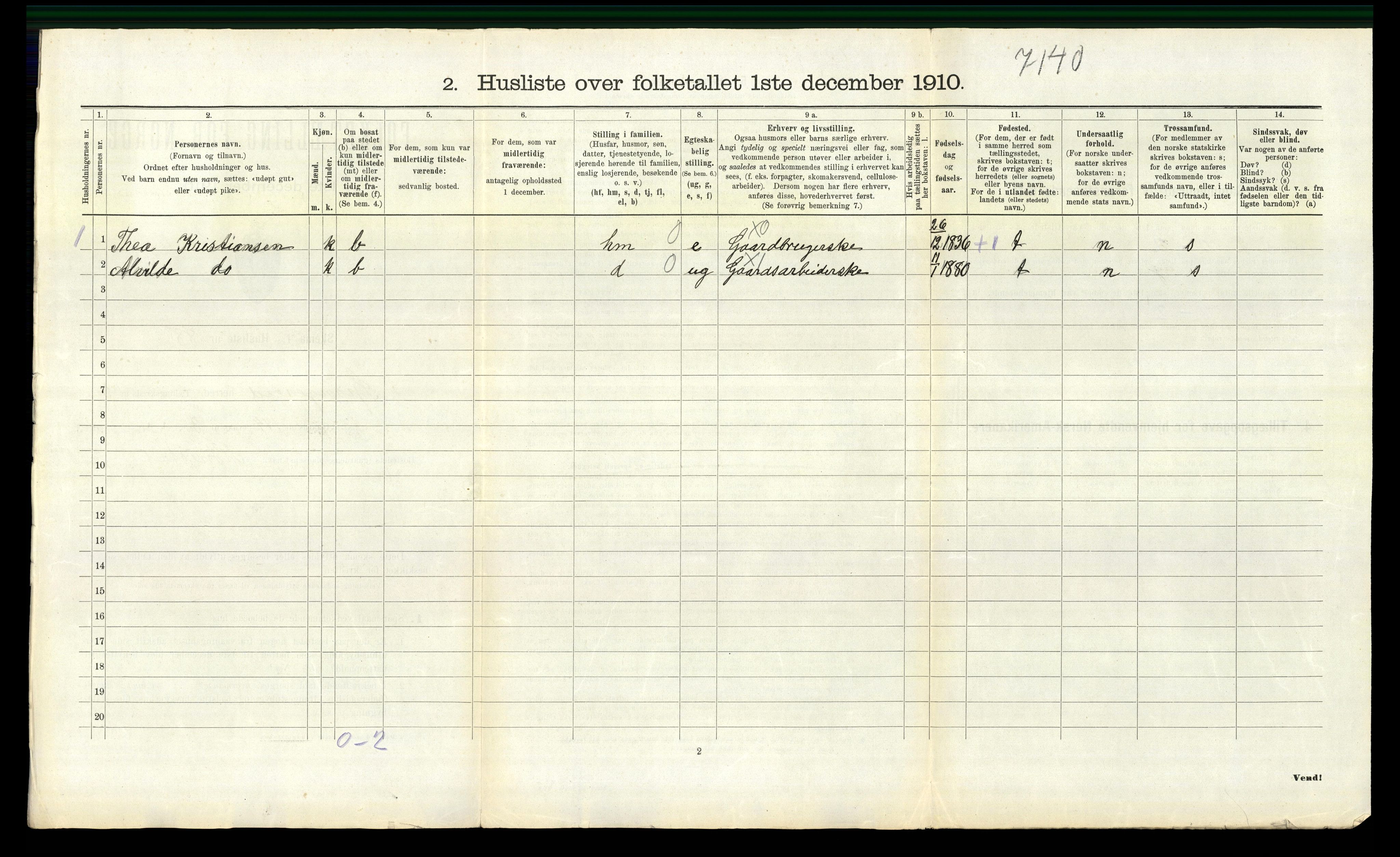 RA, 1910 census for Spangereid, 1910, p. 560