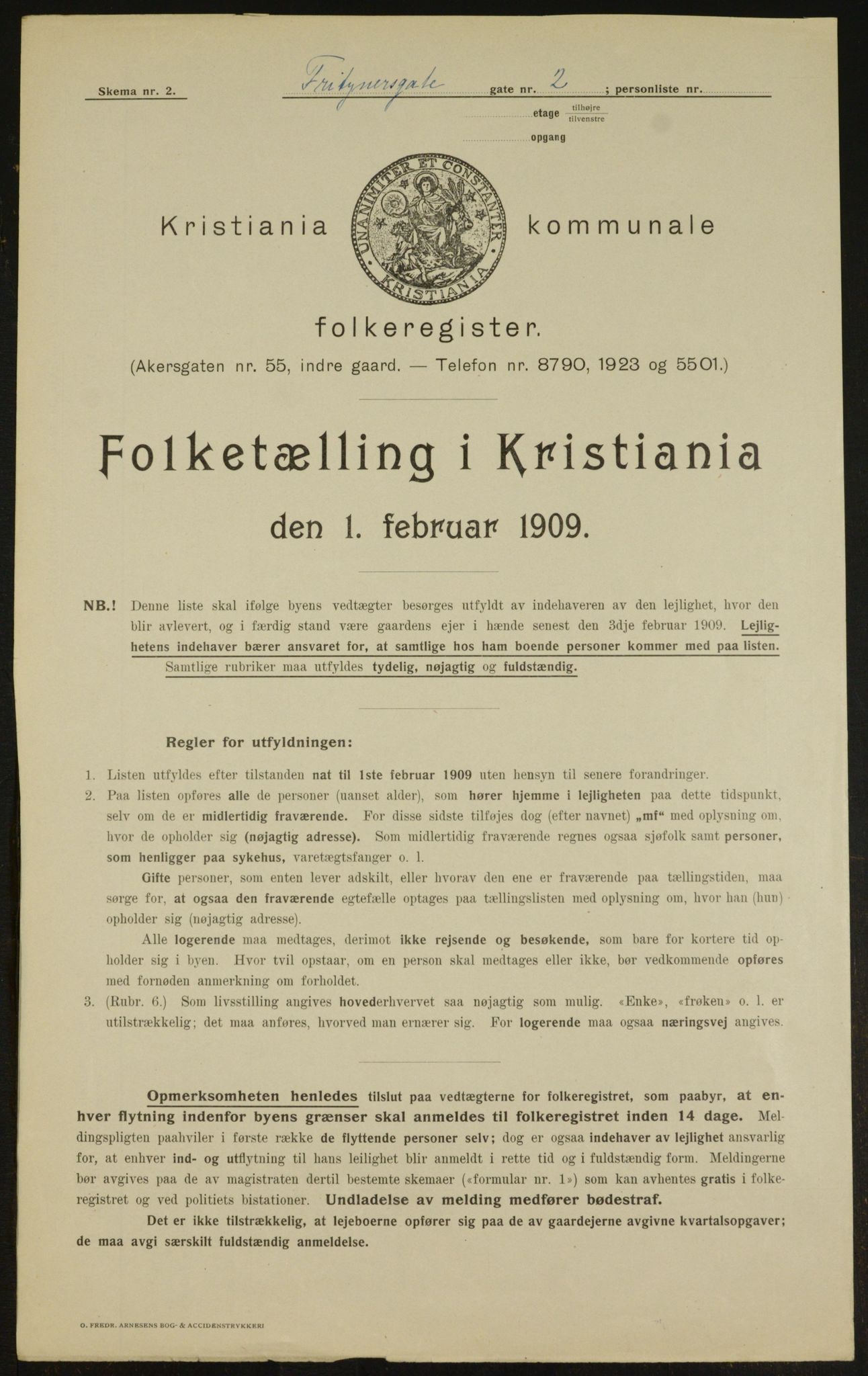 OBA, Municipal Census 1909 for Kristiania, 1909, p. 24592