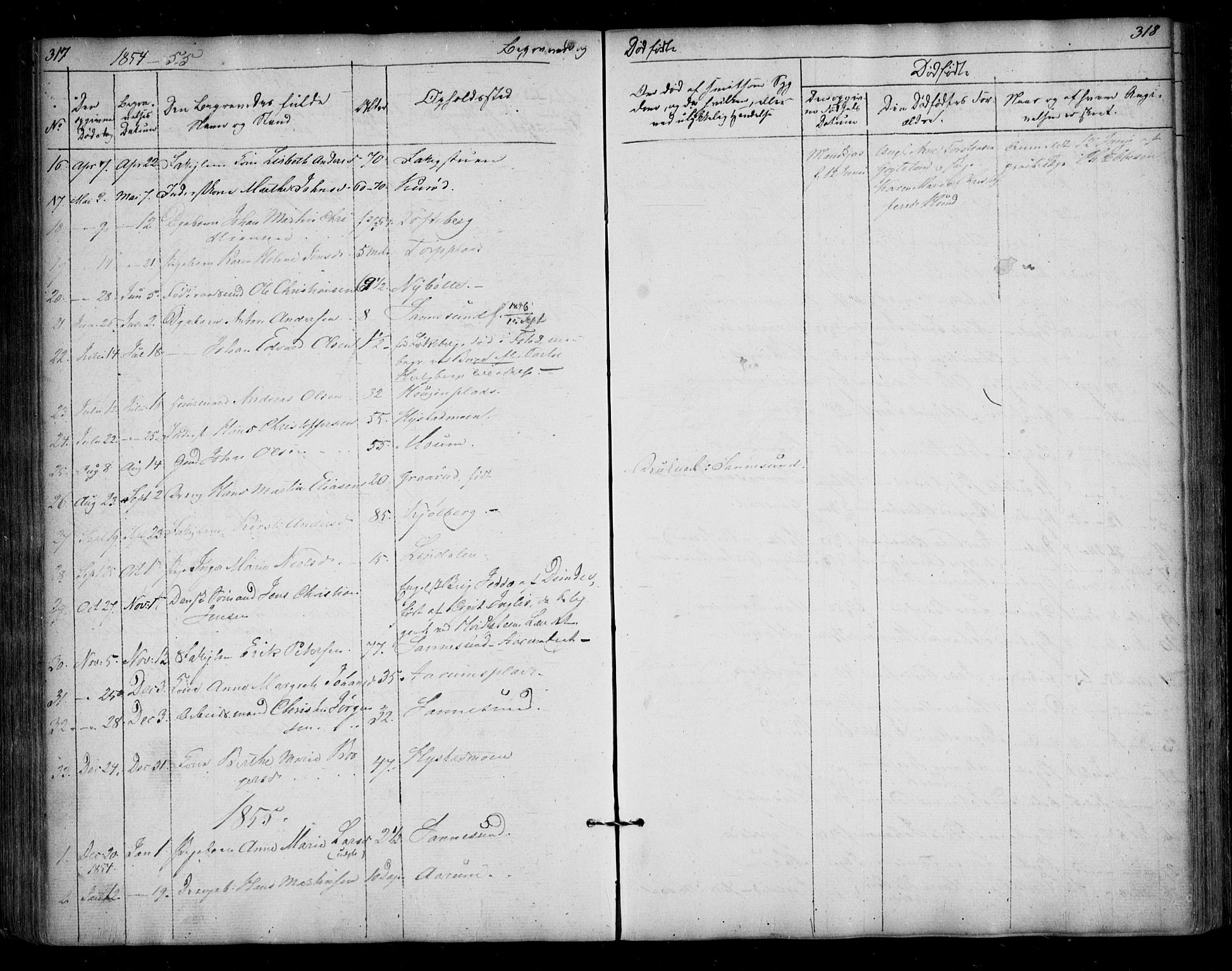 Borge prestekontor Kirkebøker, AV/SAO-A-10903/F/Fa/L0005: Parish register (official) no. I 5, 1848-1860, p. 317-318