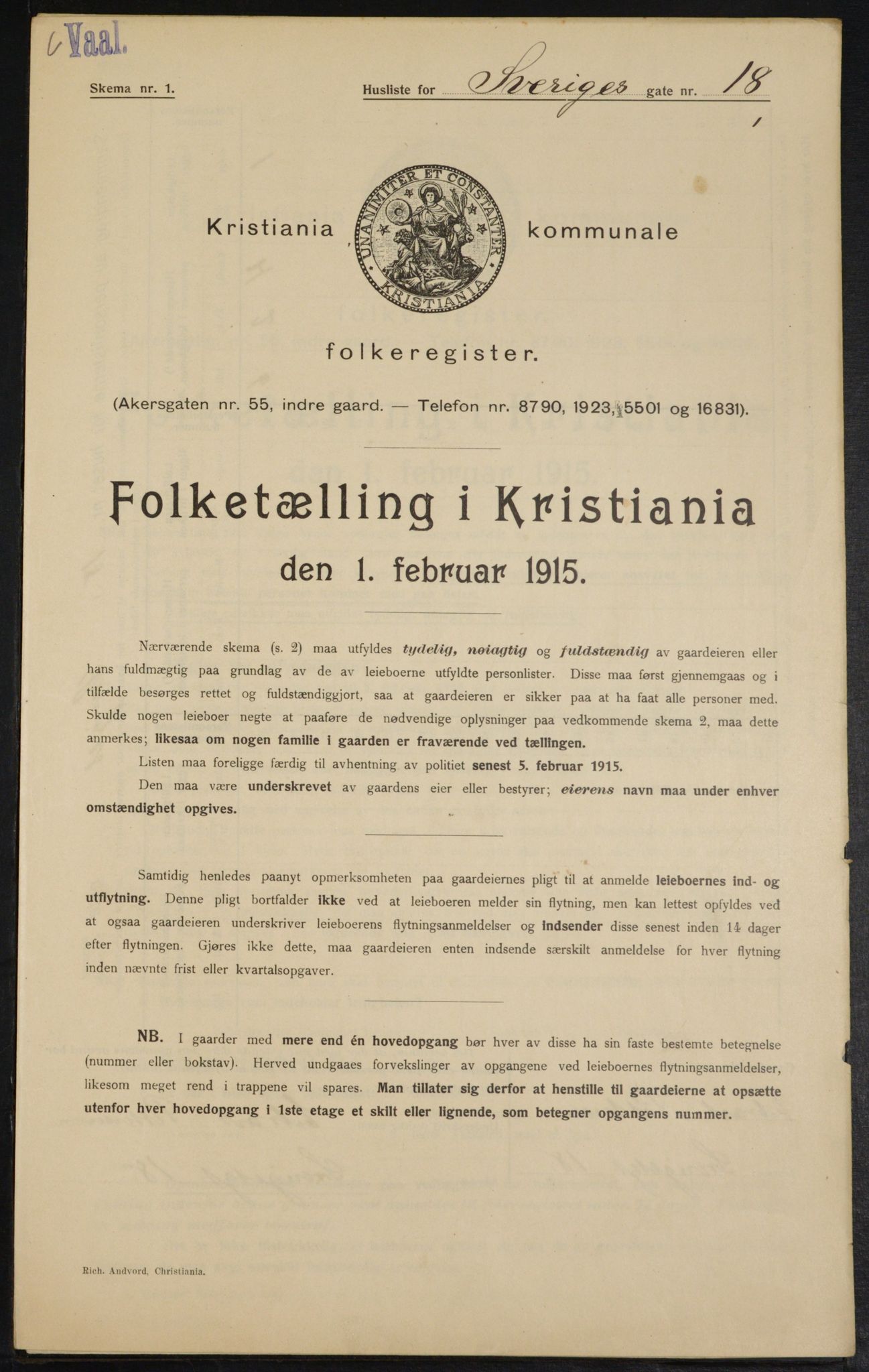 OBA, Municipal Census 1915 for Kristiania, 1915, p. 106198