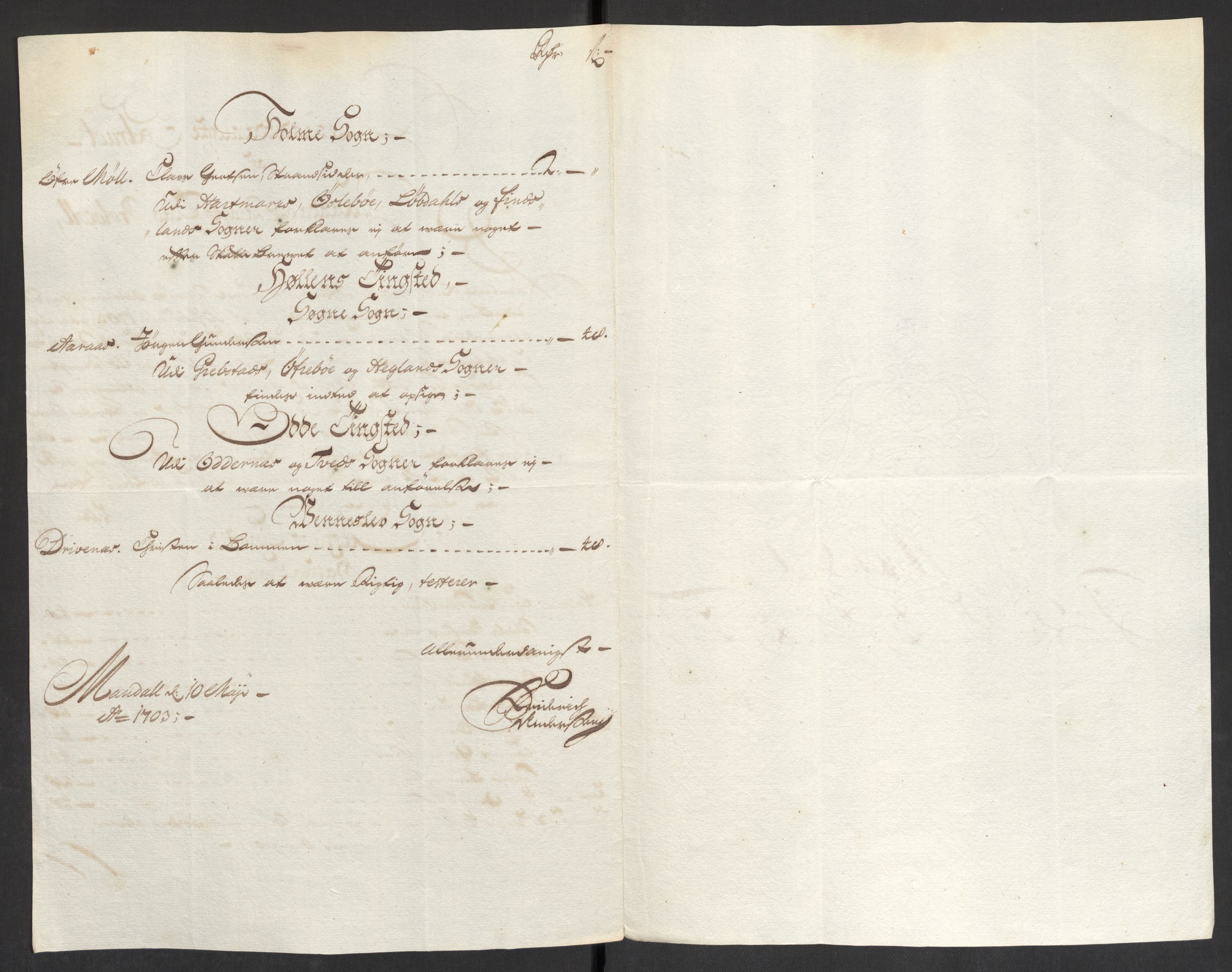 Rentekammeret inntil 1814, Reviderte regnskaper, Fogderegnskap, RA/EA-4092/R43/L2550: Fogderegnskap Lista og Mandal, 1703-1704, p. 63