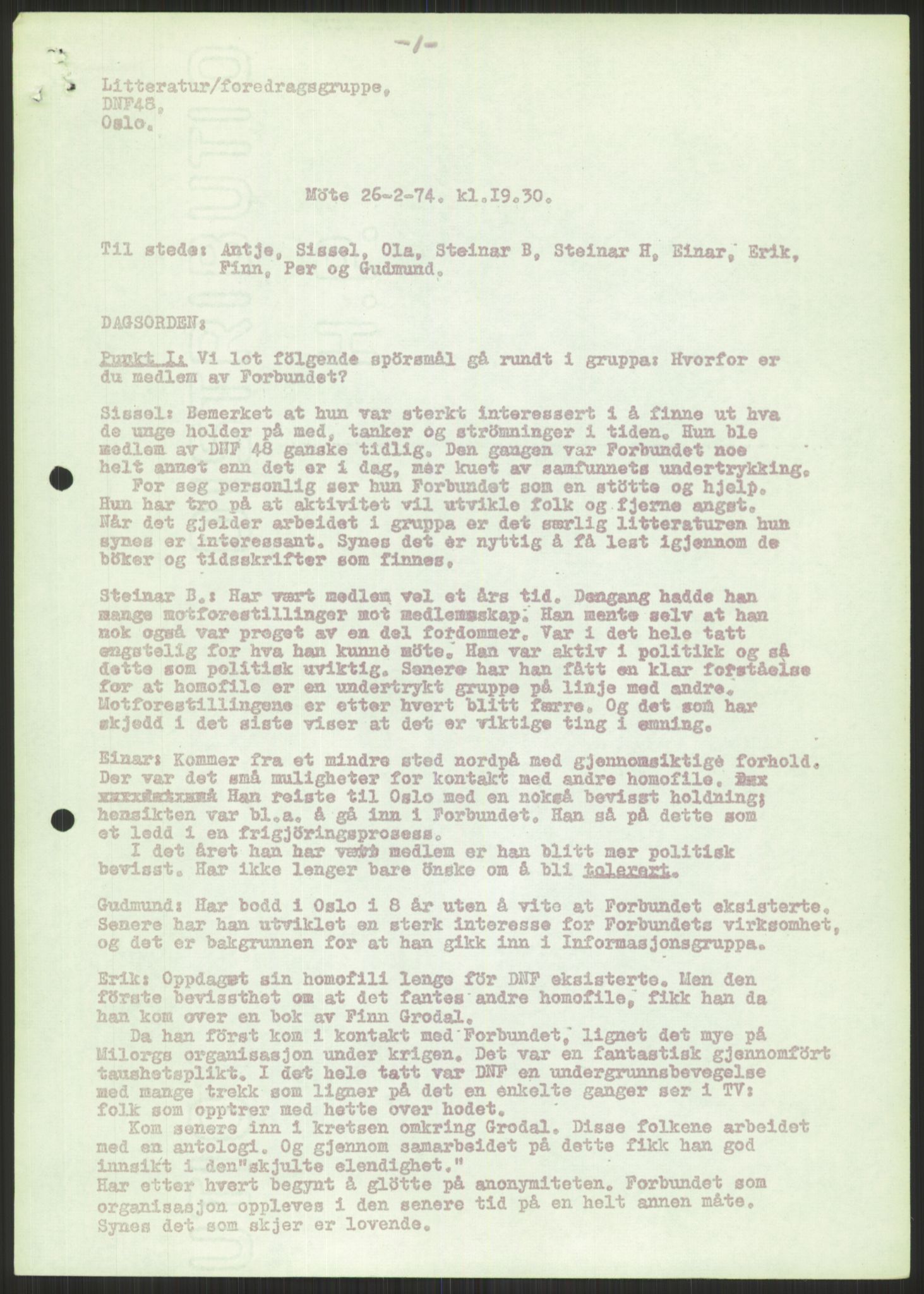 Det Norske Forbundet av 1948/Landsforeningen for Lesbisk og Homofil Frigjøring, AV/RA-PA-1216/A/Ag/L0004: Grupper, utvalg, 1974-1992, p. 537