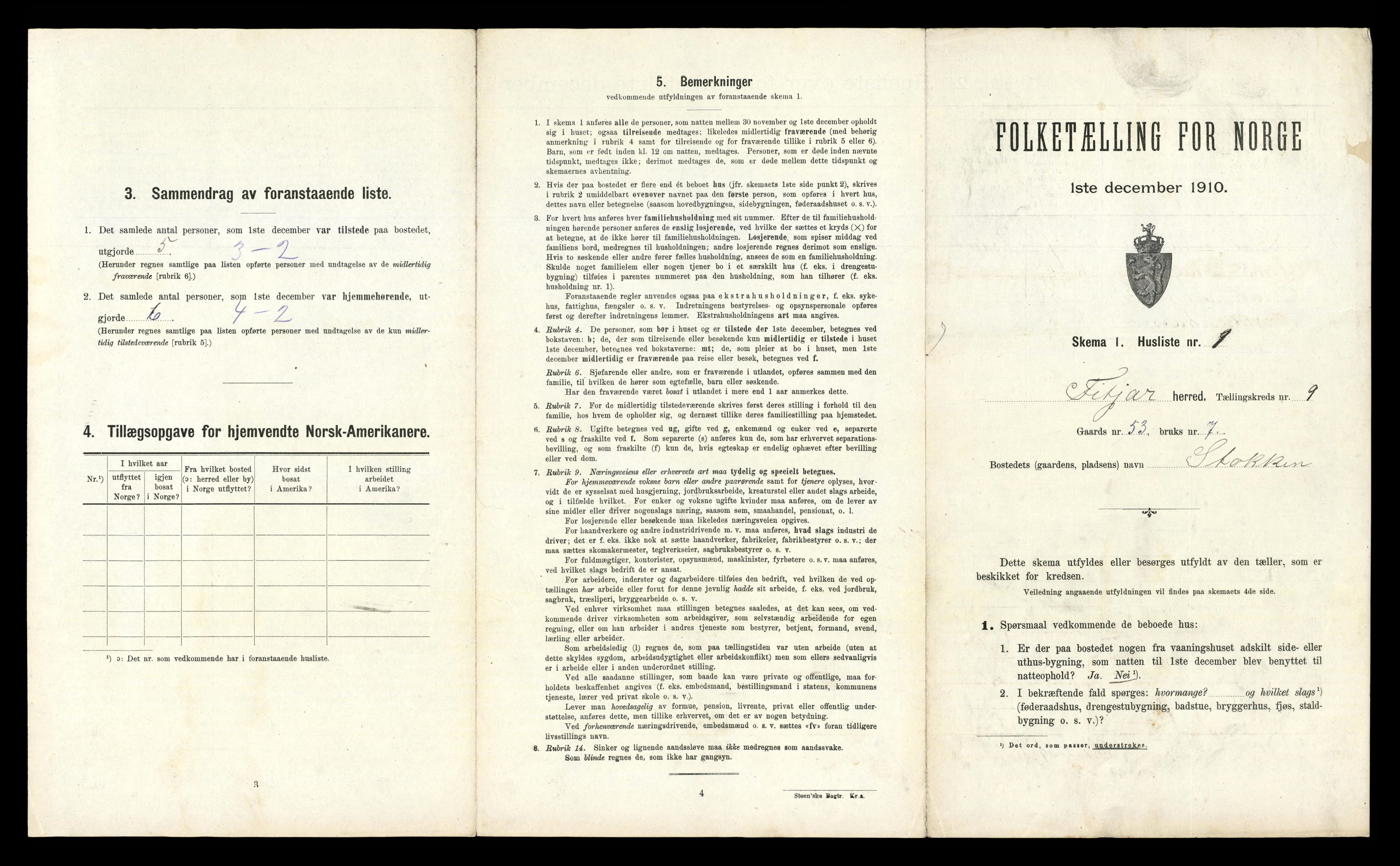RA, 1910 census for Fitjar, 1910, p. 513
