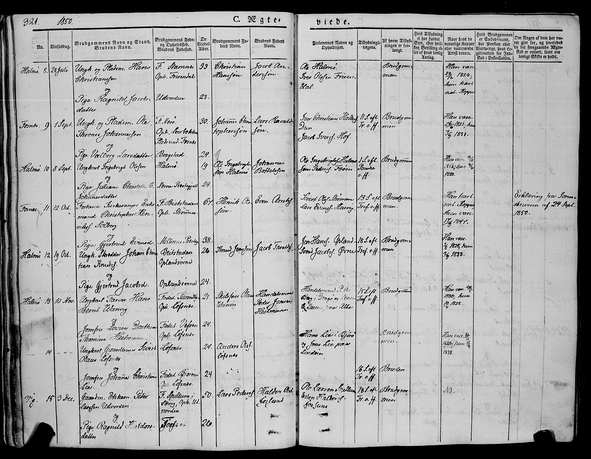 Ministerialprotokoller, klokkerbøker og fødselsregistre - Nord-Trøndelag, SAT/A-1458/773/L0614: Parish register (official) no. 773A05, 1831-1856, p. 321