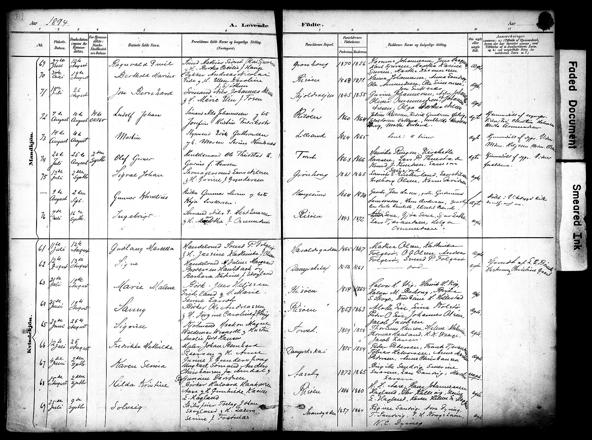 Haugesund sokneprestkontor, AV/SAST-A -101863/H/Ha/Haa/L0006: Parish register (official) no. A 6, 1891-1907, p. 46