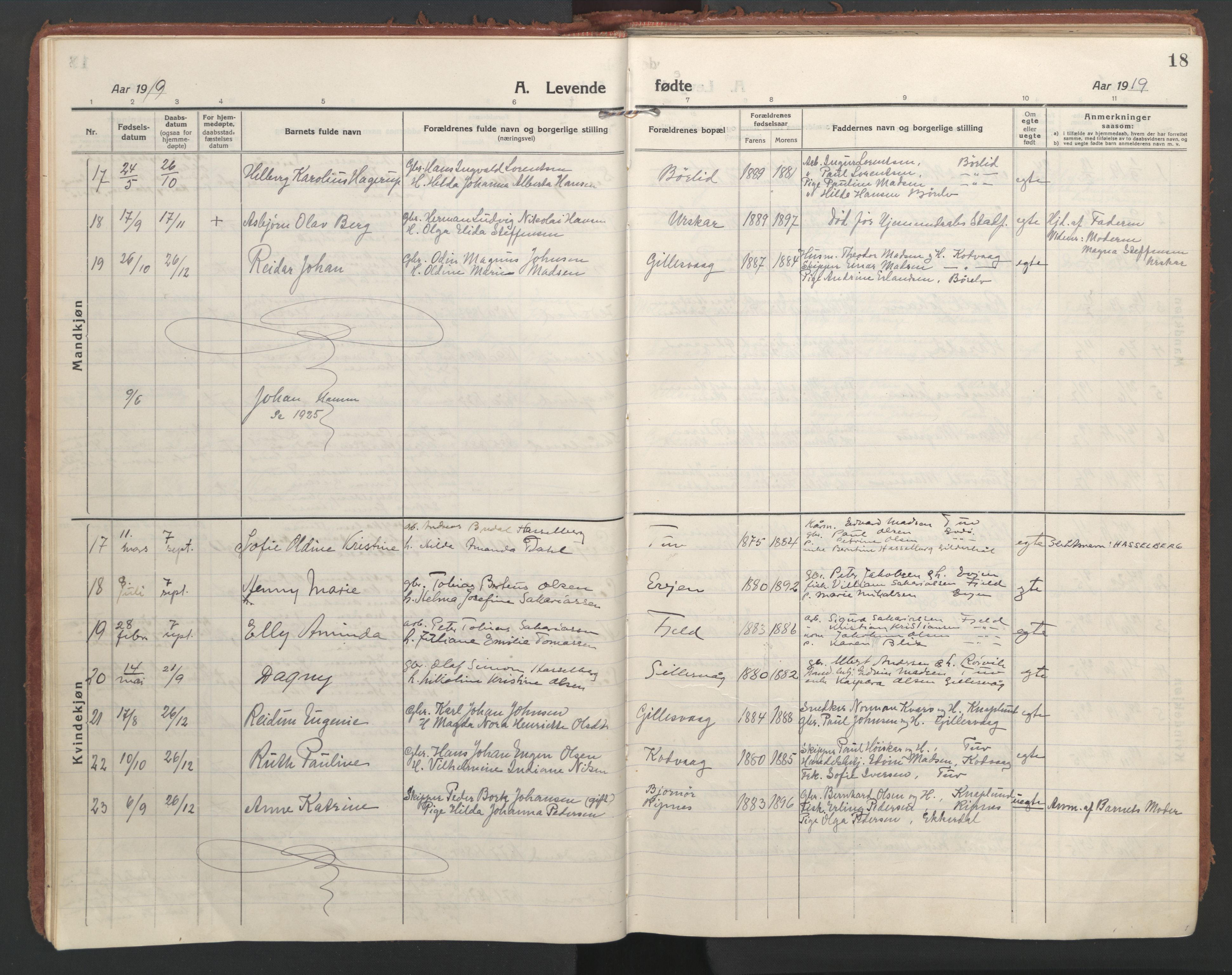 Ministerialprotokoller, klokkerbøker og fødselsregistre - Nordland, AV/SAT-A-1459/804/L0086: Parish register (official) no. 804A07, 1916-1935, p. 18