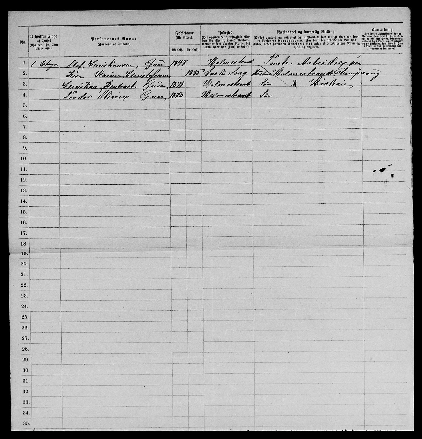 SAKO, 1885 census for 0702 Holmestrand, 1885, p. 165