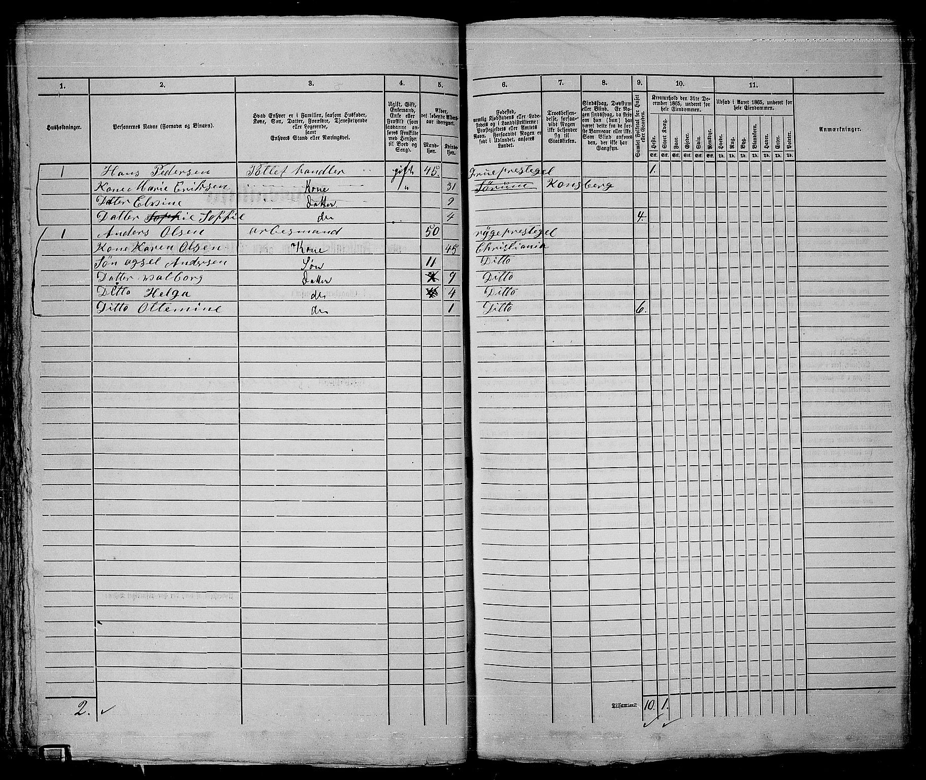 RA, 1865 census for Kristiania, 1865, p. 4511