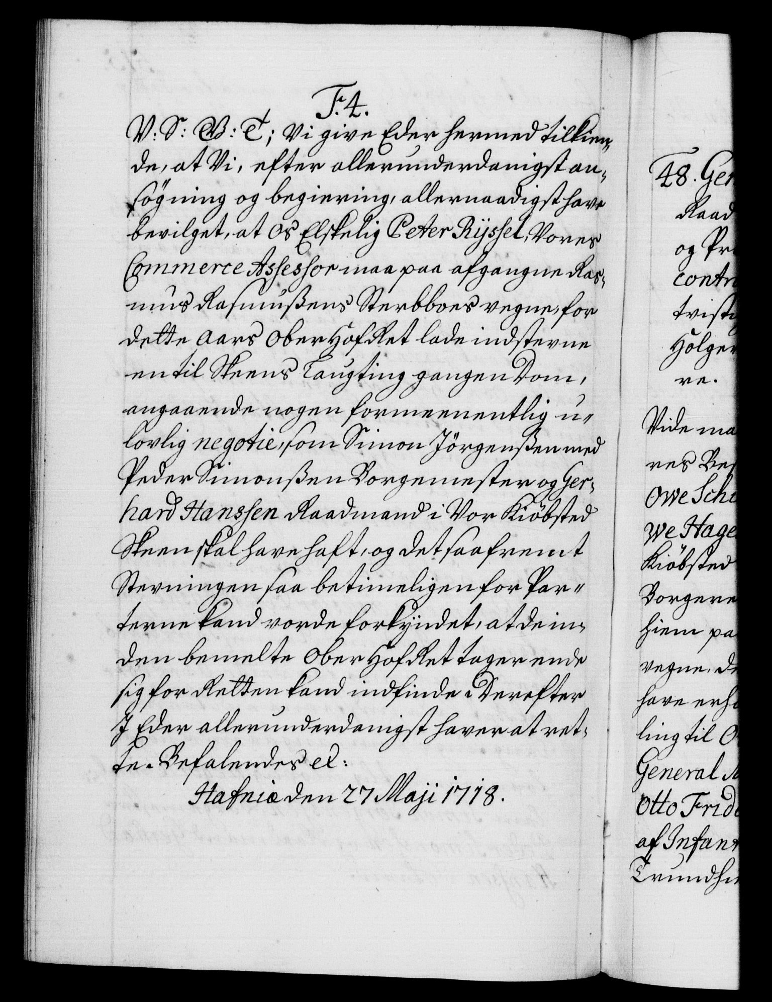 Danske Kanselli 1572-1799, AV/RA-EA-3023/F/Fc/Fca/Fcab/L0020: Norske tegnelser, 1715-1718, p. 515b