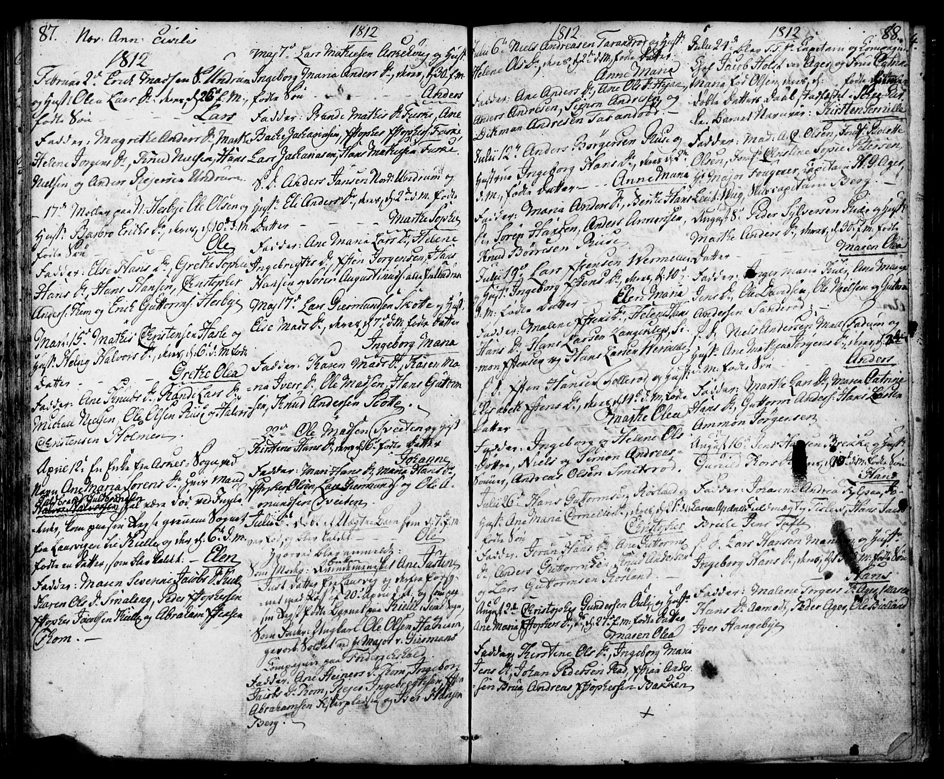 Sem kirkebøker, AV/SAKO-A-5/F/Fa/L0003: Parish register (official) no. I 3, 1799-1814, p. 87-88