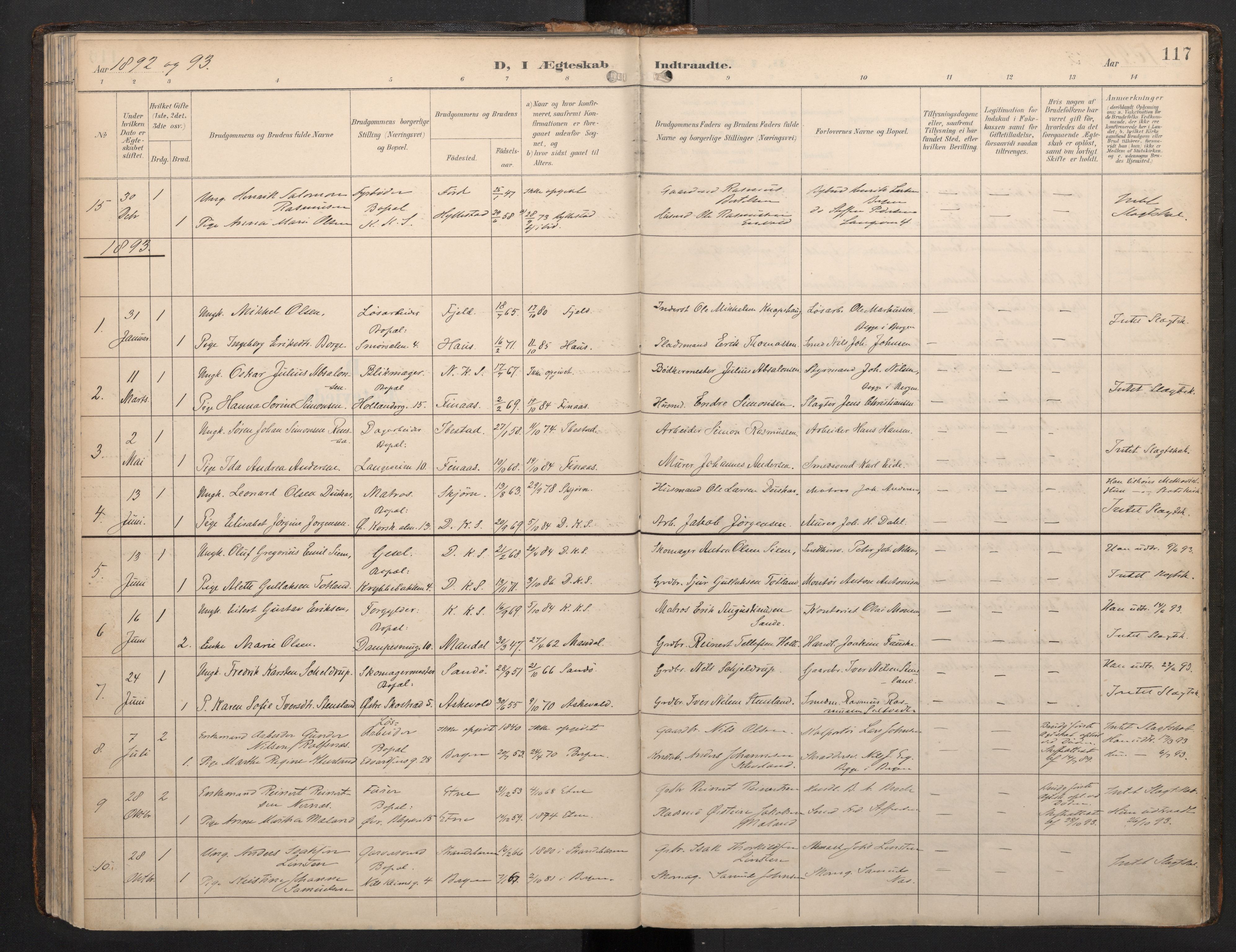 Korskirken sokneprestembete, SAB/A-76101/H/Haa/L0053: Parish register (official) no. G 3, 1892-1988, p. 116b-117a