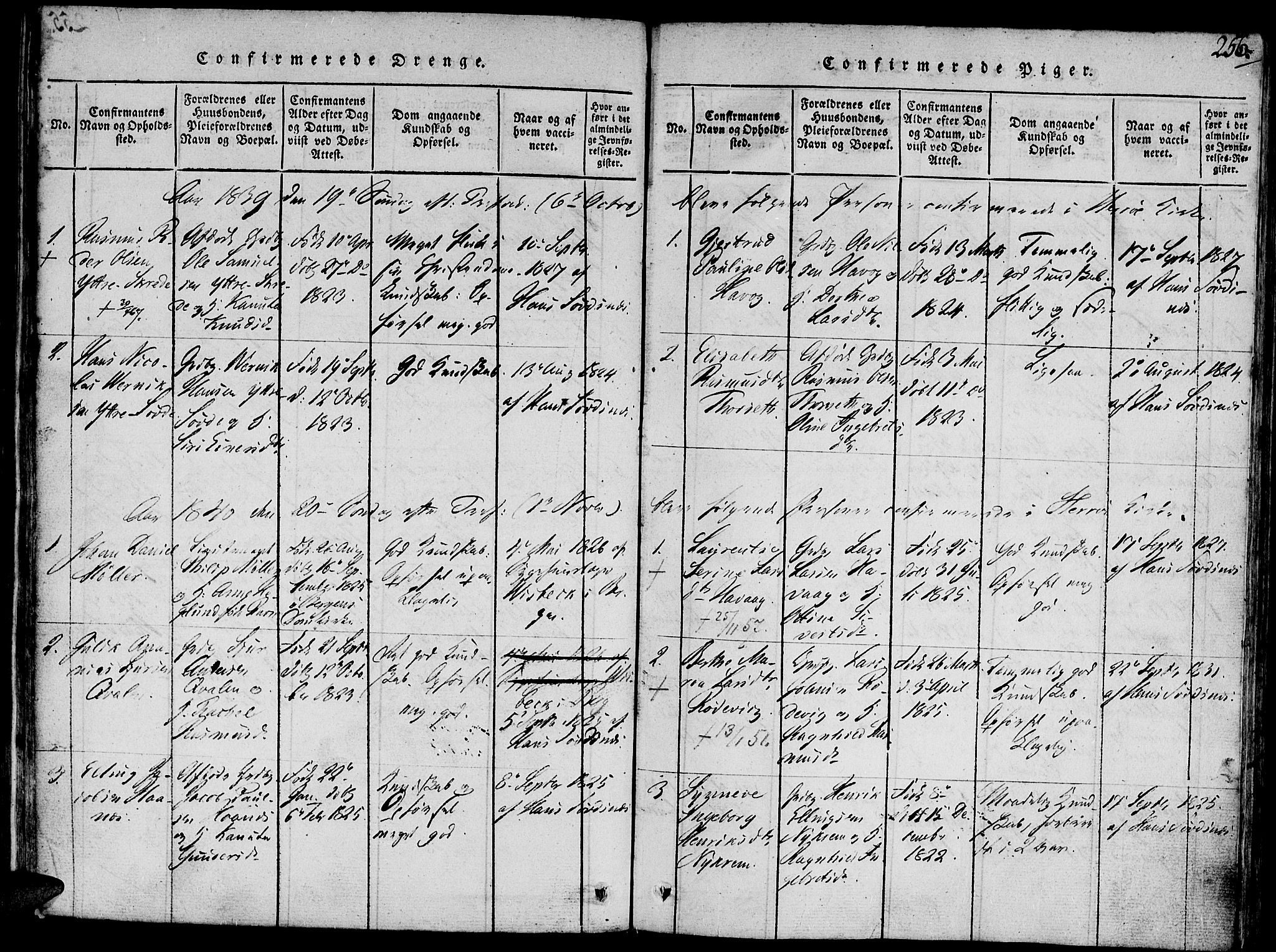 Ministerialprotokoller, klokkerbøker og fødselsregistre - Møre og Romsdal, SAT/A-1454/504/L0054: Parish register (official) no. 504A01, 1816-1861, p. 256