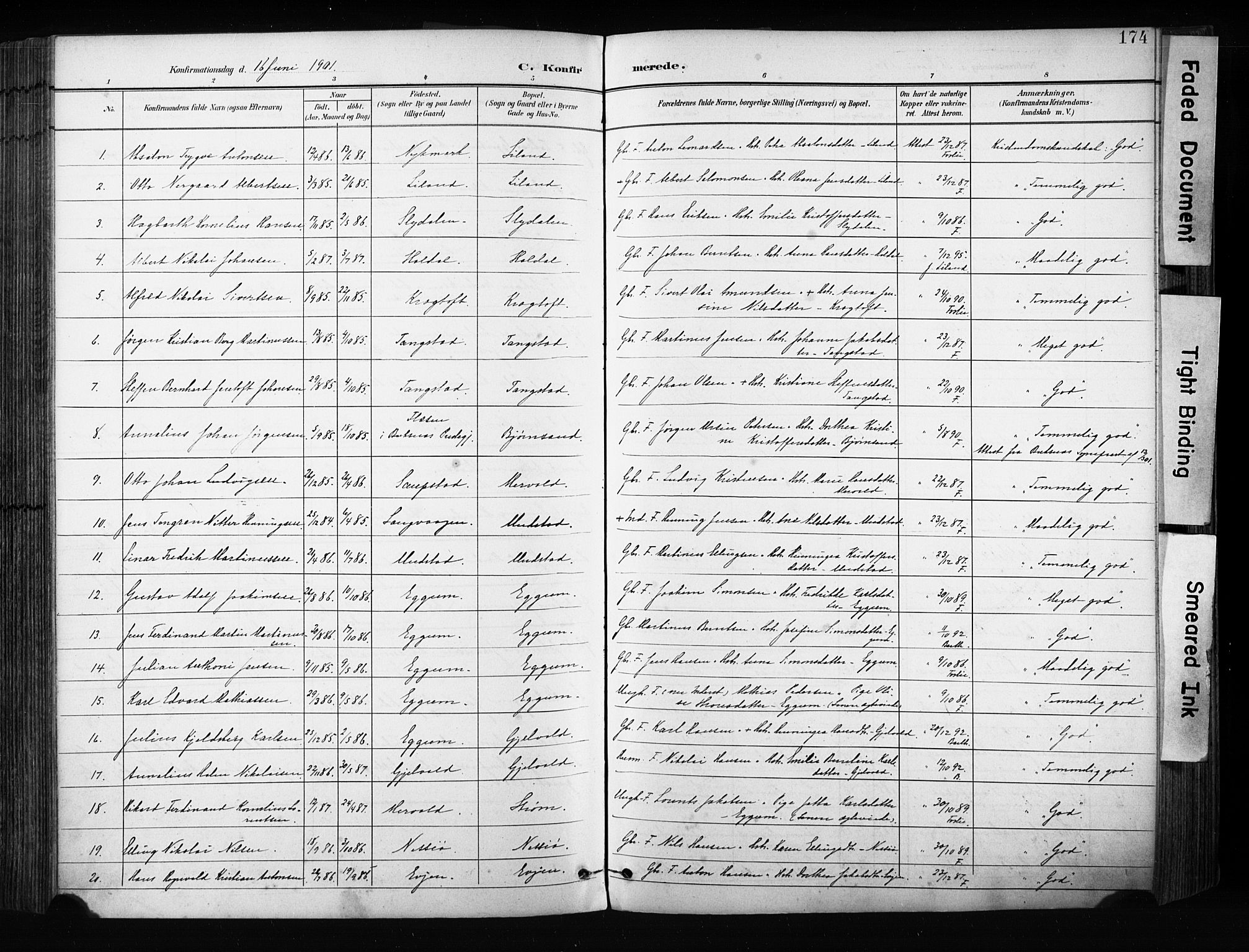 Ministerialprotokoller, klokkerbøker og fødselsregistre - Nordland, AV/SAT-A-1459/880/L1134: Parish register (official) no. 880A08, 1899-1908, p. 174